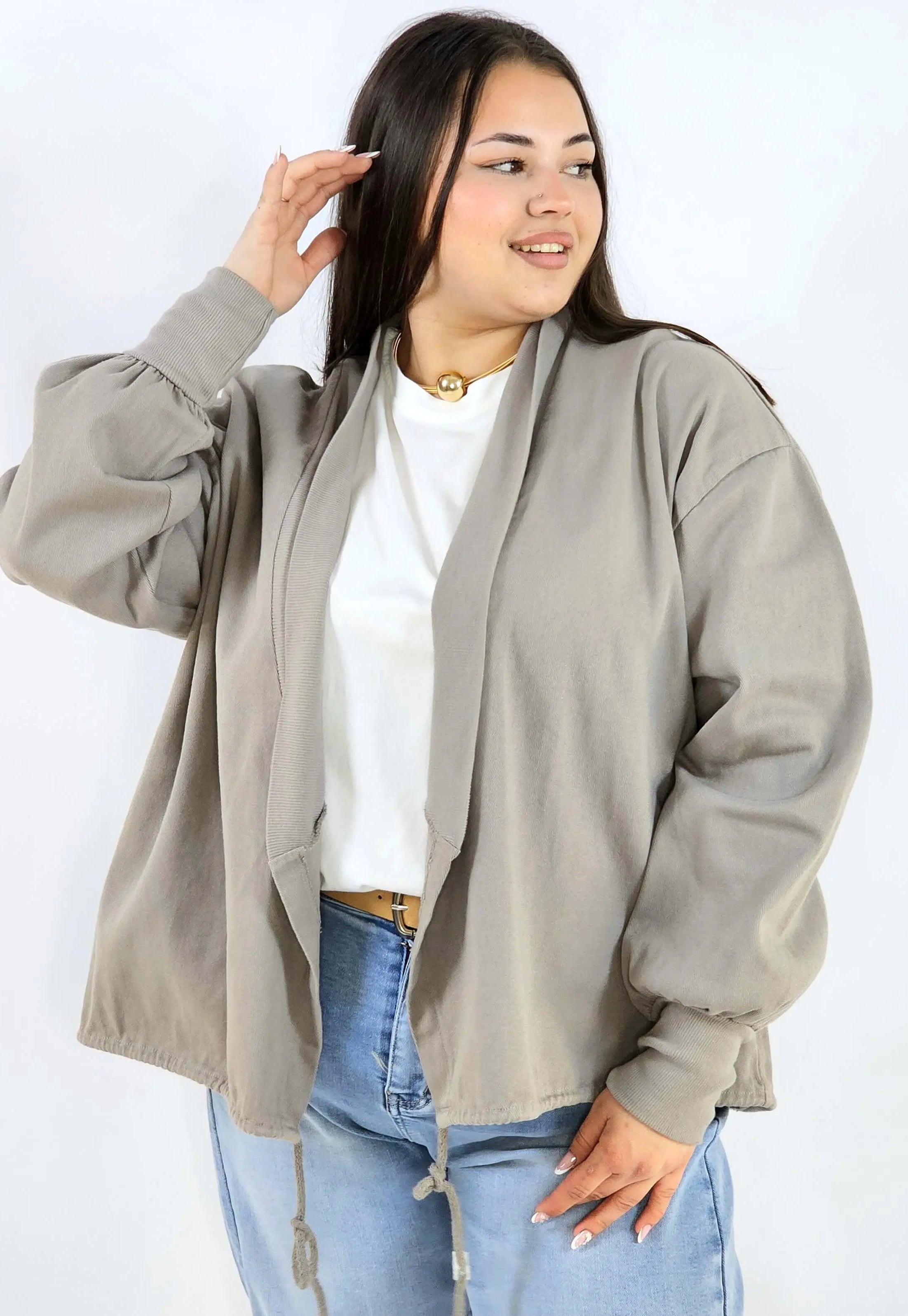 Narzutka plus size lekka oversize wiązana wygodna i stylowa Stylowa XL