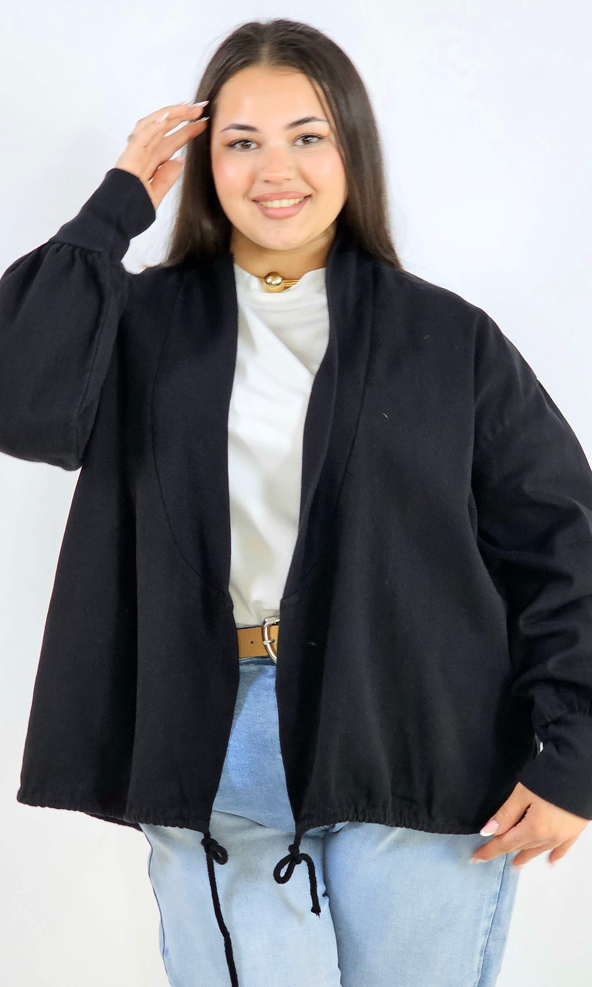 Narzutka plus size lekka oversize wiązana wygodna i stylowa Stylowa XL