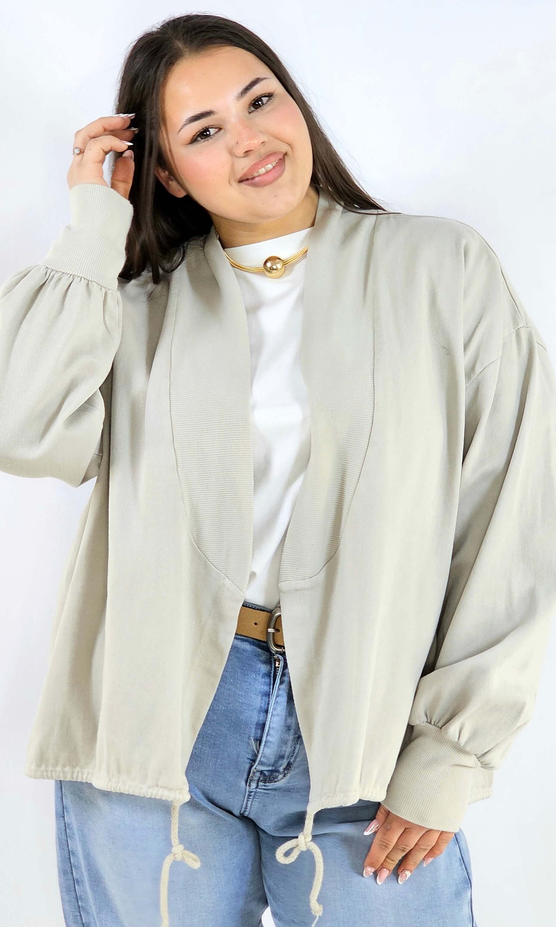 Narzutka plus size lekka oversize wiązana wygodna i stylowa Stylowa XL