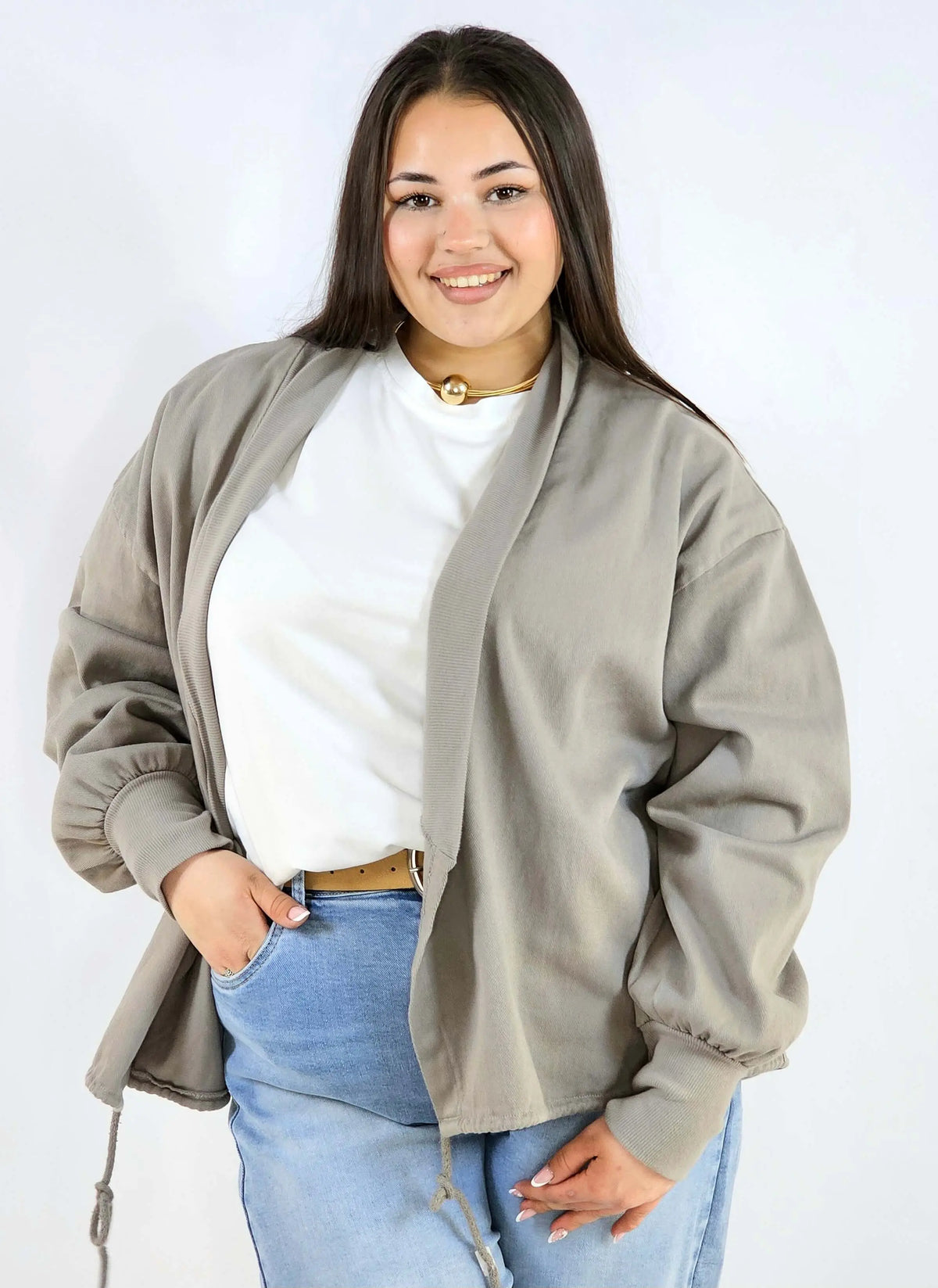 Narzutka plus size lekka oversize wiązana wygodna i stylowa Stylowa XL