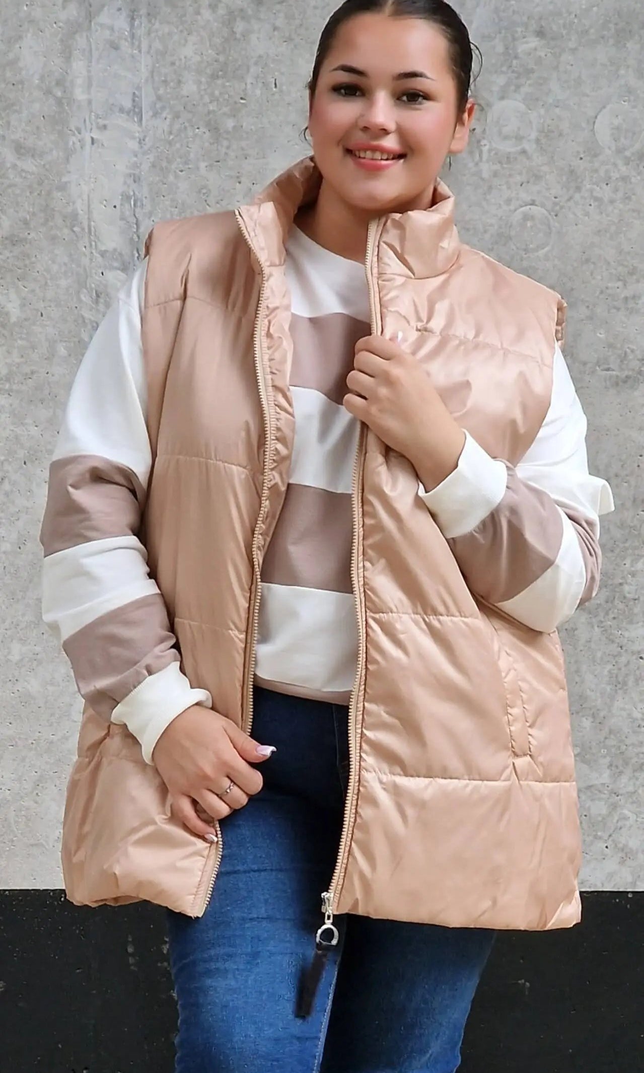 Pikowana kamizelka bez kaptura Stylowa XL