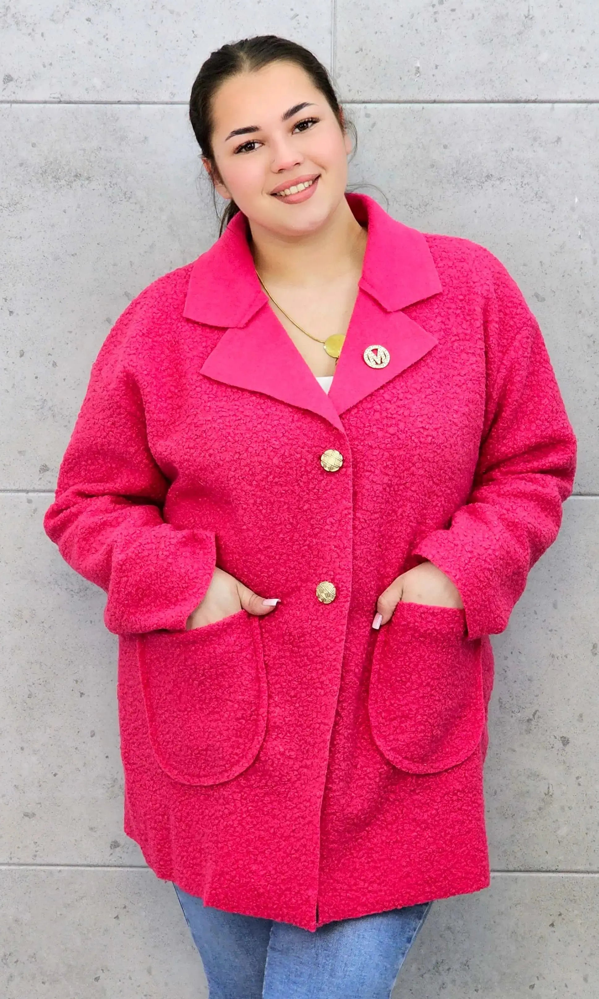 Płaszcz plus size z dużymi kieszeniami – miękki, stylowy, idealny na chłodniejsze dni Stylowa XL