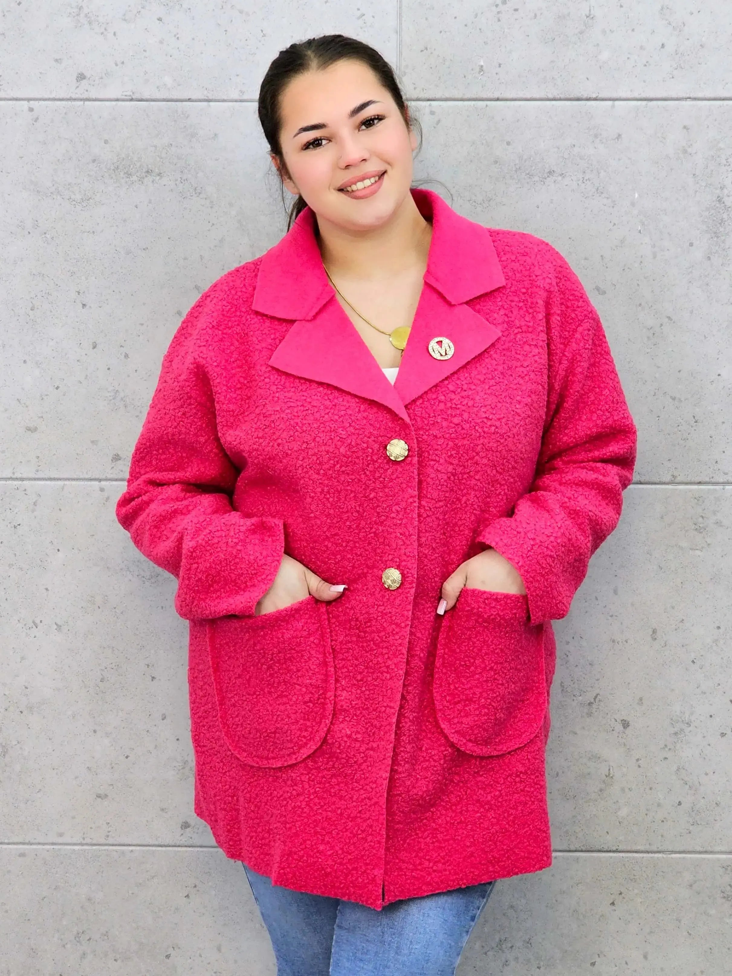 Płaszcz plus size z dużymi kieszeniami – miękki, stylowy, idealny na chłodniejsze dni Stylowa XL