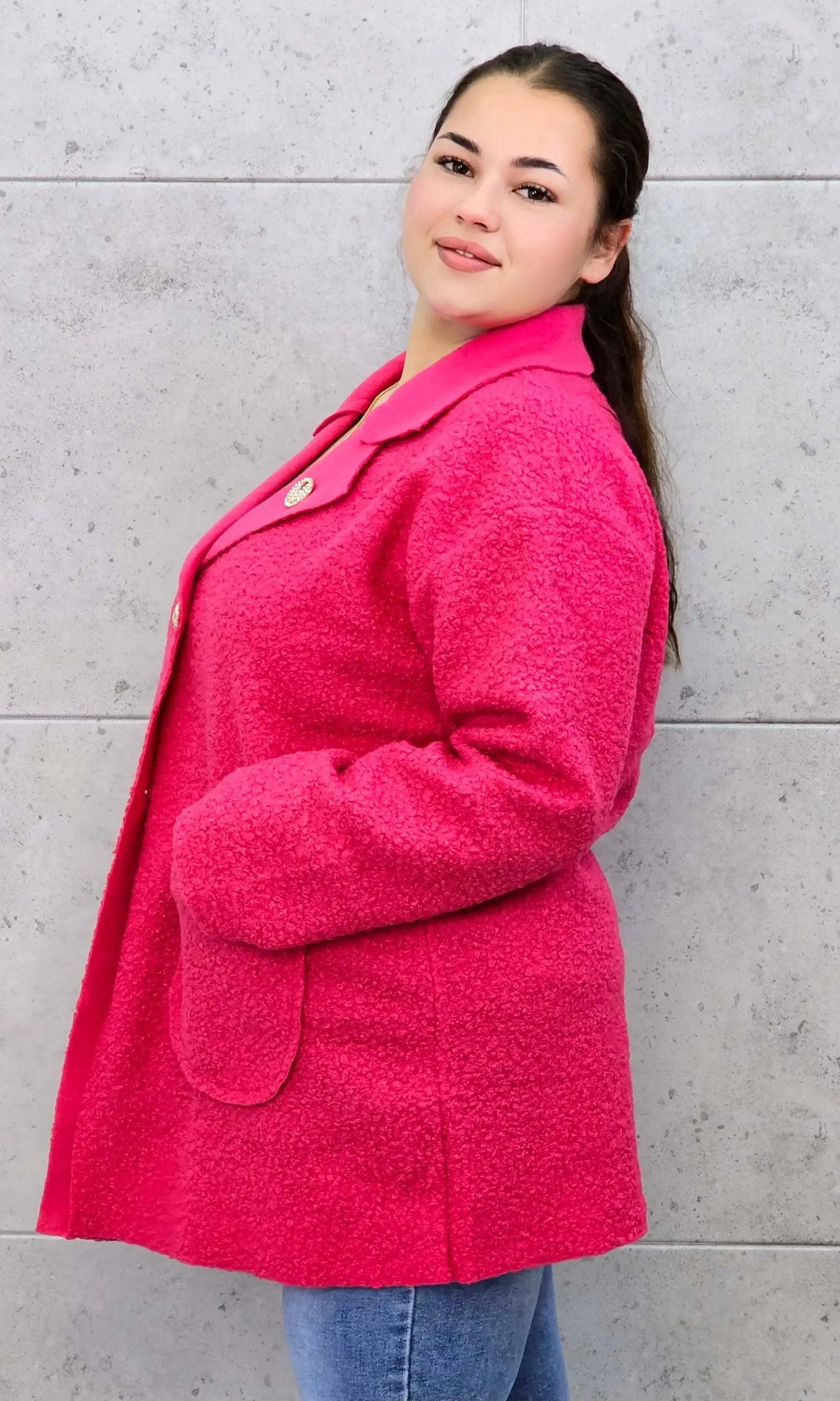 Płaszcz plus size z dużymi kieszeniami – miękki, stylowy, idealny na chłodniejsze dni Stylowa XL