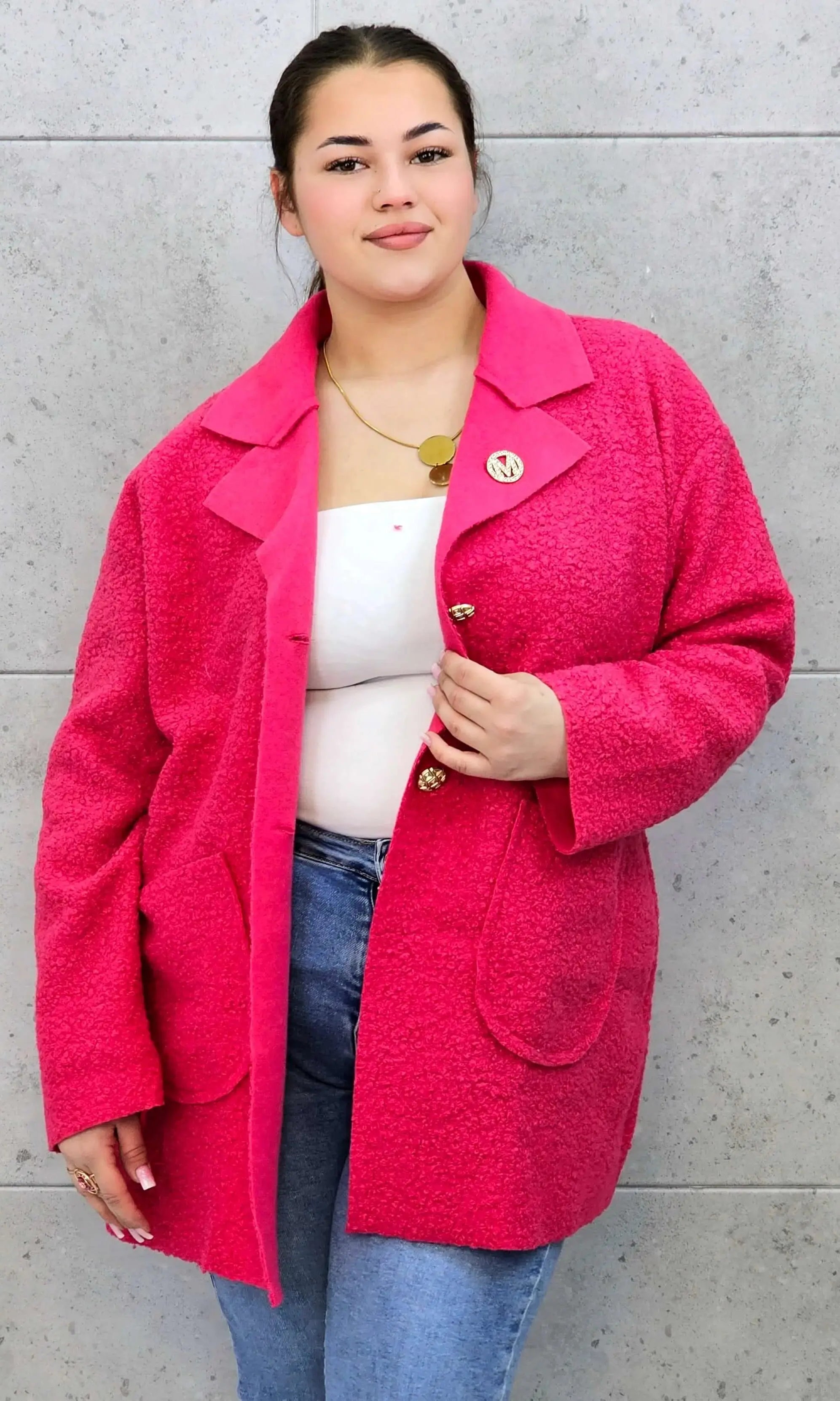 Płaszcz plus size z dużymi kieszeniami – miękki, stylowy, idealny na chłodniejsze dni Stylowa XL