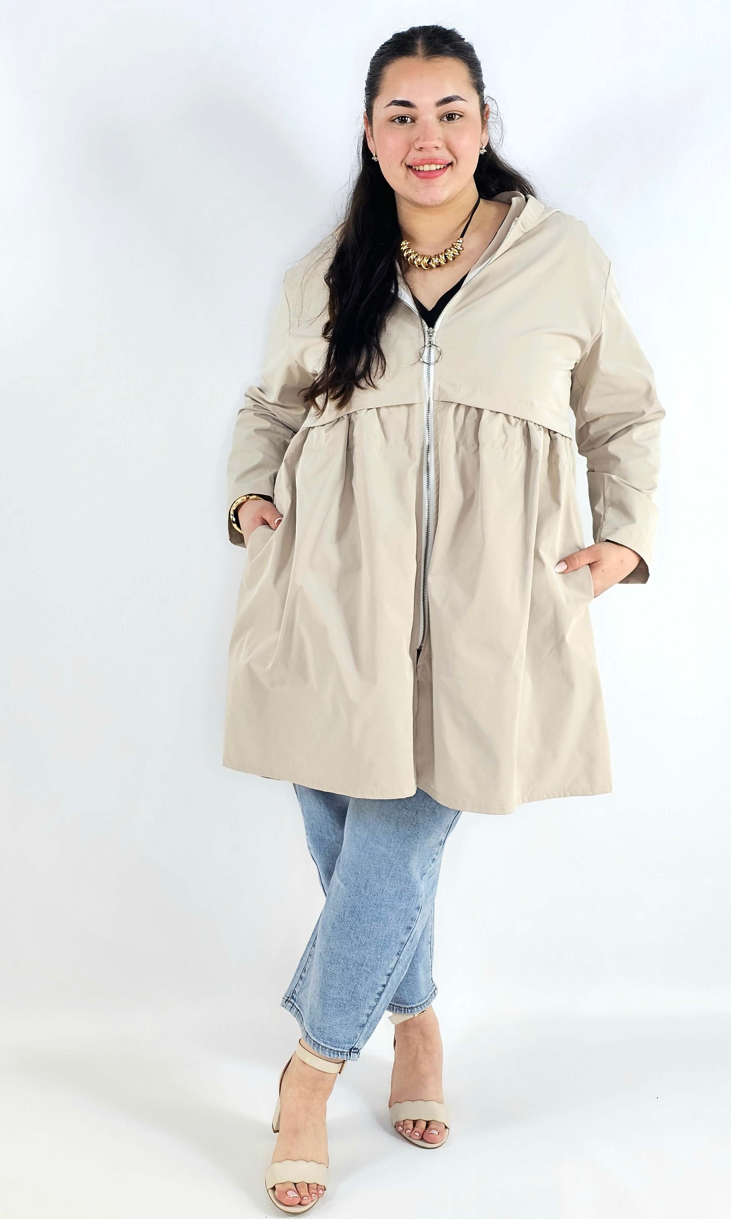 Płaszcz plus size z kapturem – lekkość, która otula sylwetkę Stylowa XL