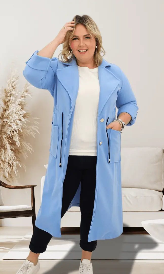 Płaszczyk wiosenny - błękit Stylowa XL