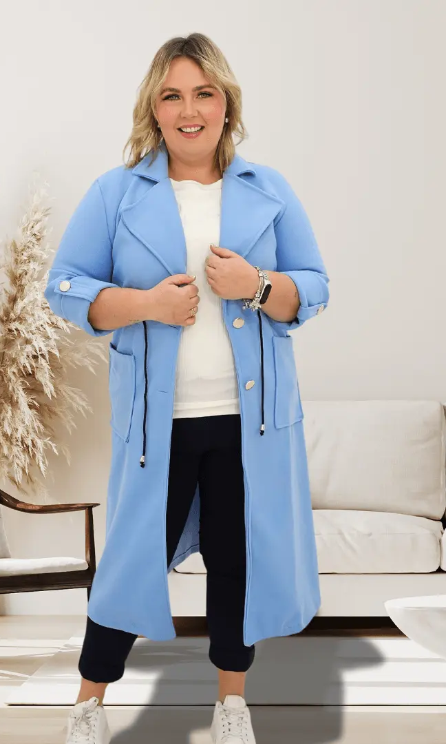 Płaszczyk wiosenny - błękit Stylowa XL