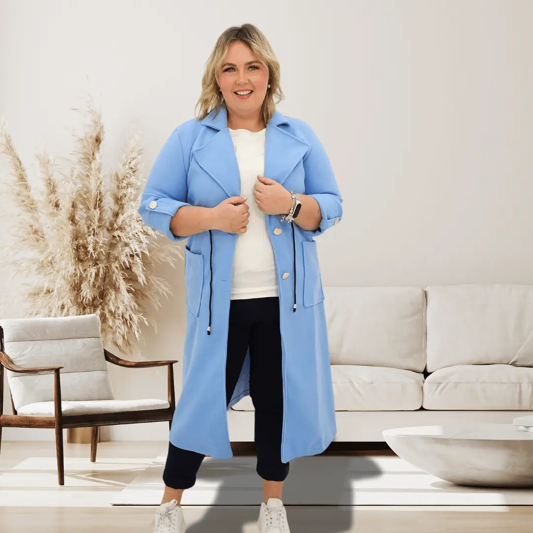 Płaszczyk wiosenny - błękit Stylowa XL