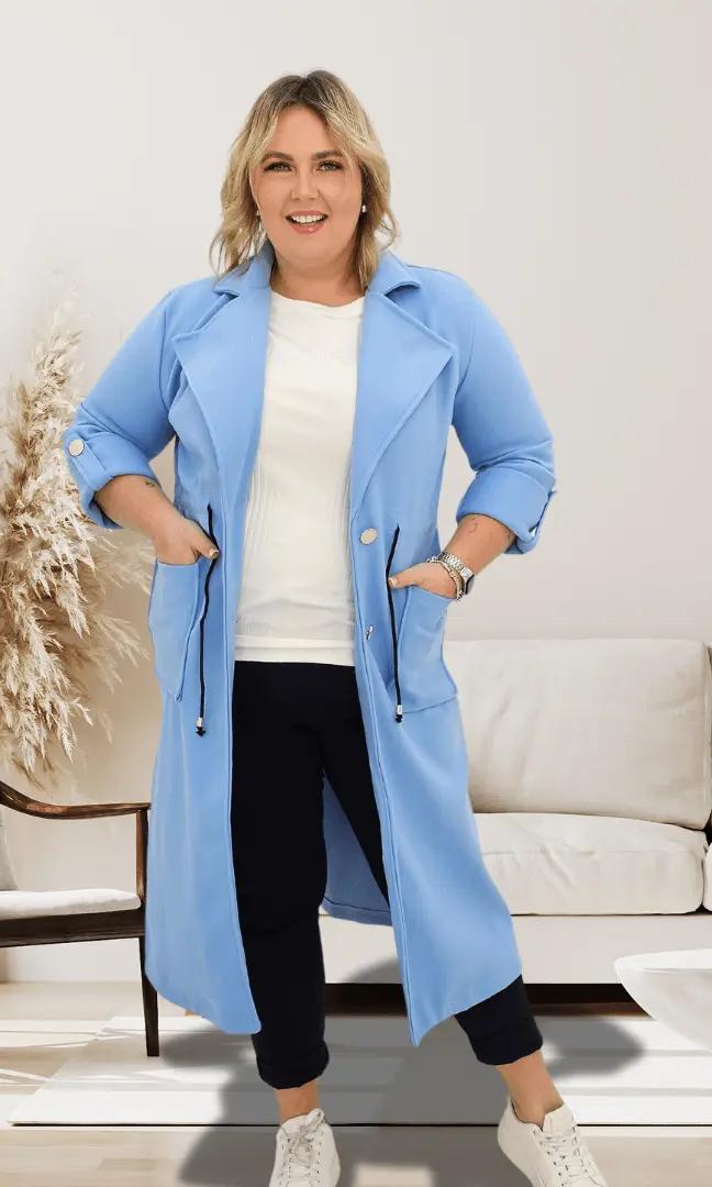 Płaszczyk wiosenny - błękit Stylowa XL