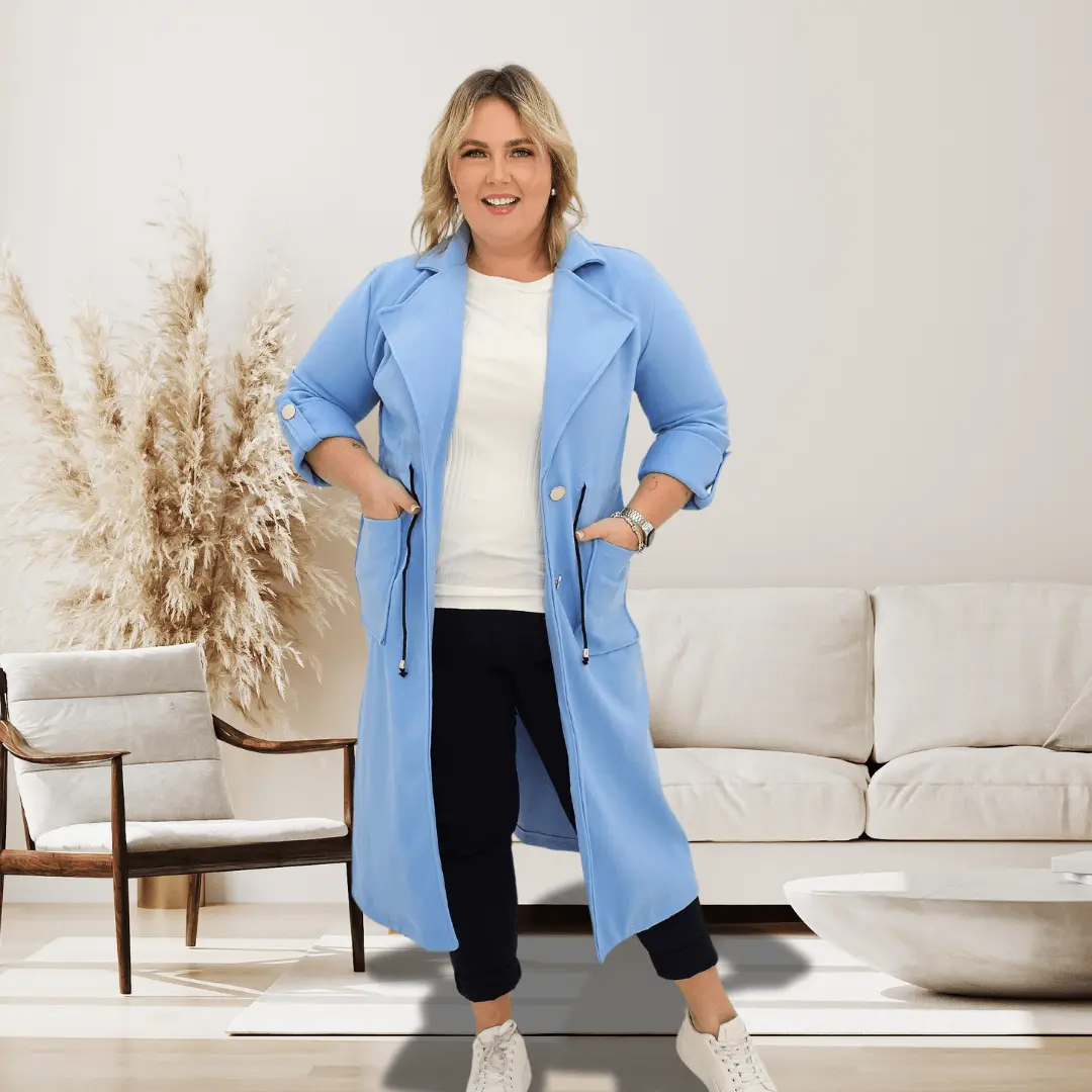 Płaszczyk wiosenny - błękit Stylowa XL