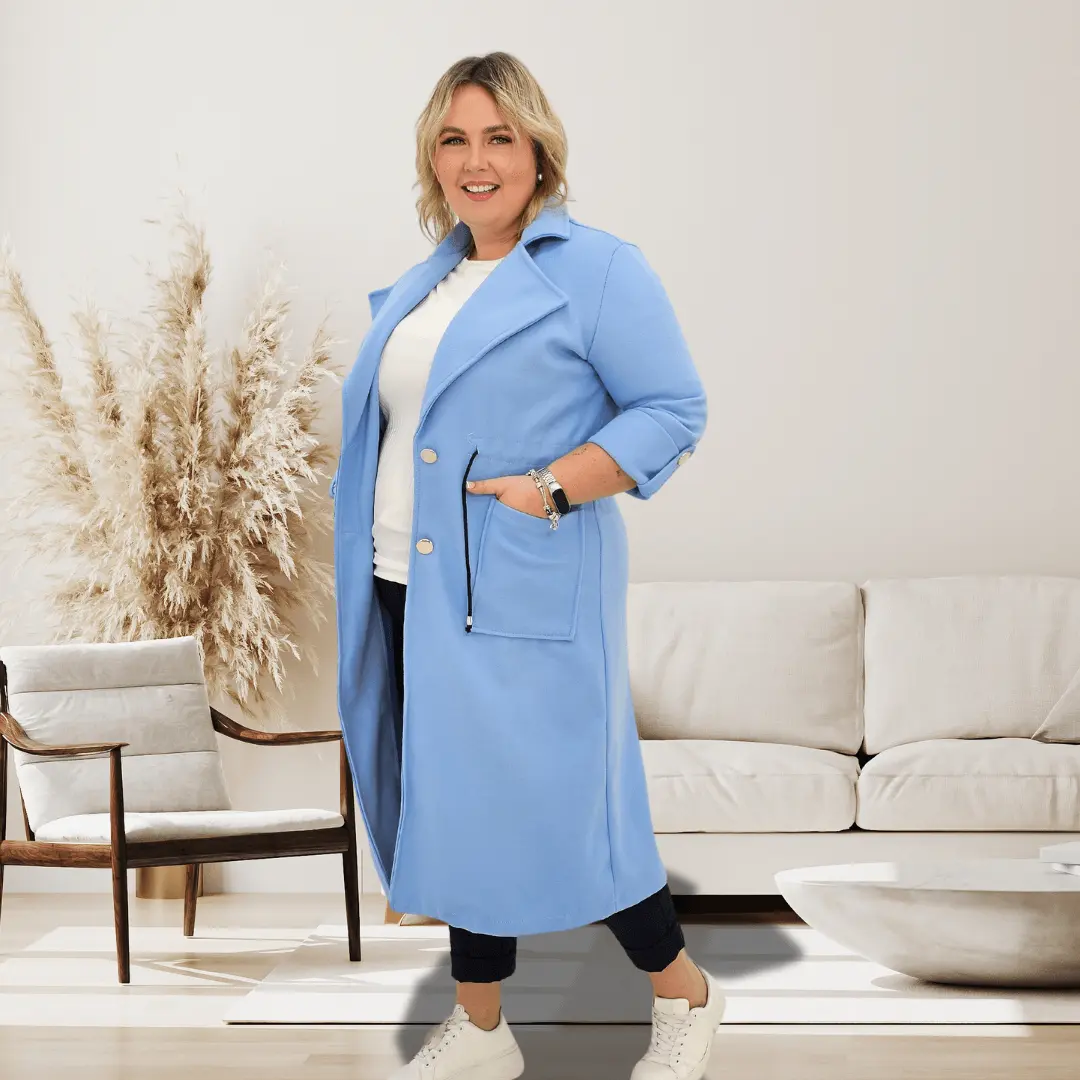 Płaszczyk wiosenny - błękit Stylowa XL