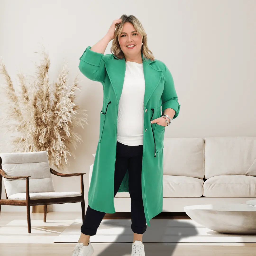 Płaszczyk wiosenny- zielony Stylowa XL