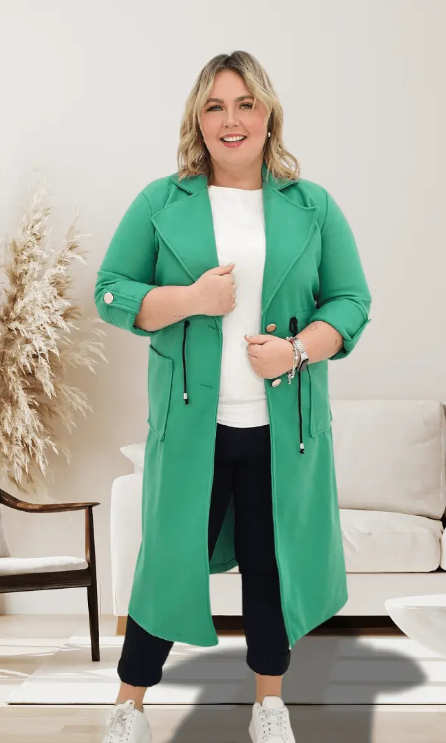 Płaszczyk wiosenny- zielony Stylowa XL