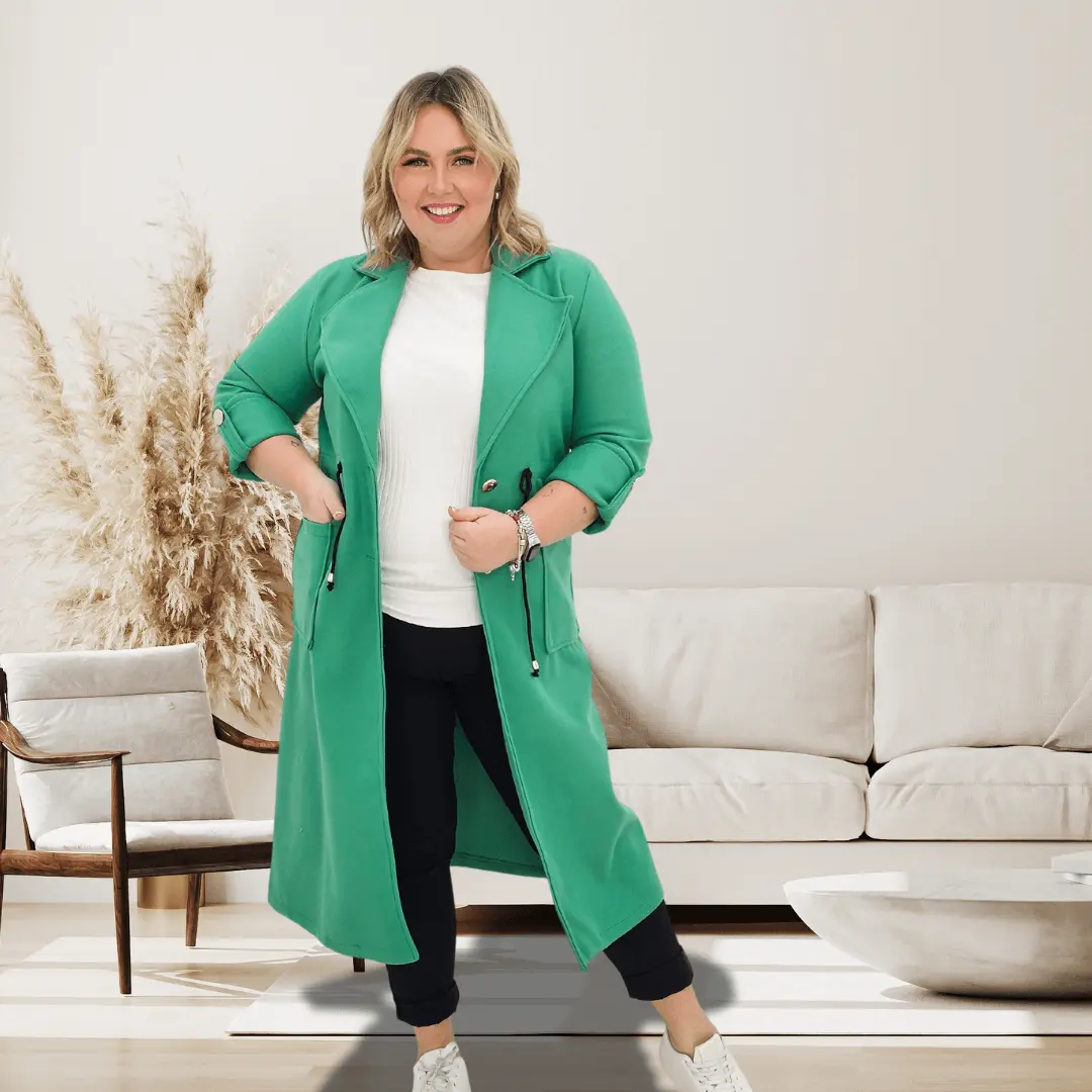 Płaszczyk wiosenny- zielony Stylowa XL