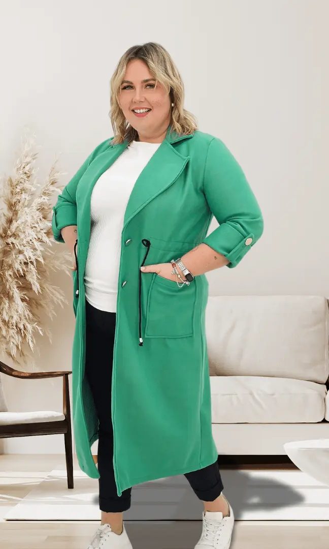 Płaszczyk wiosenny- zielony Stylowa XL