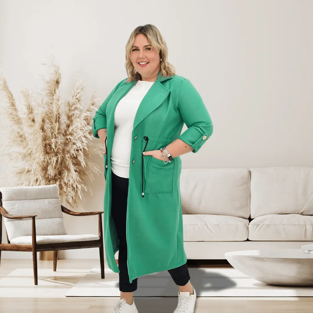 Płaszczyk wiosenny- zielony Stylowa XL