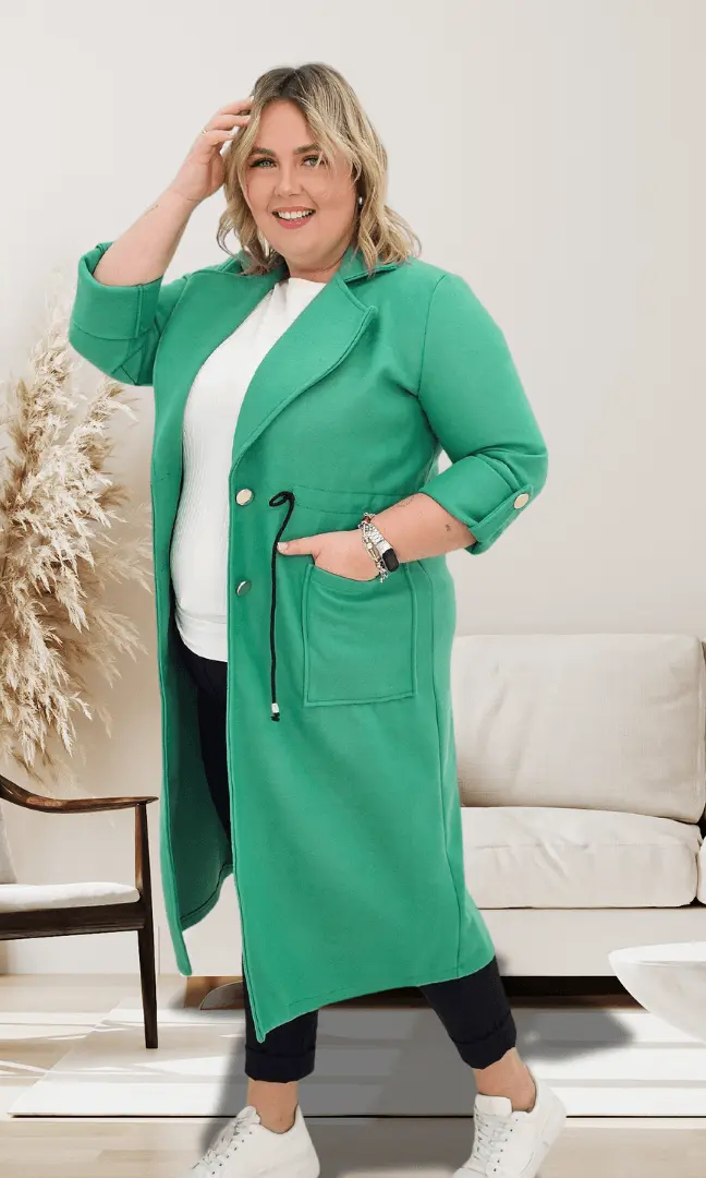 Płaszczyk wiosenny- zielony Stylowa XL