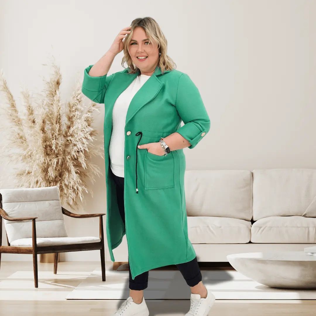 Płaszczyk wiosenny- zielony Stylowa XL