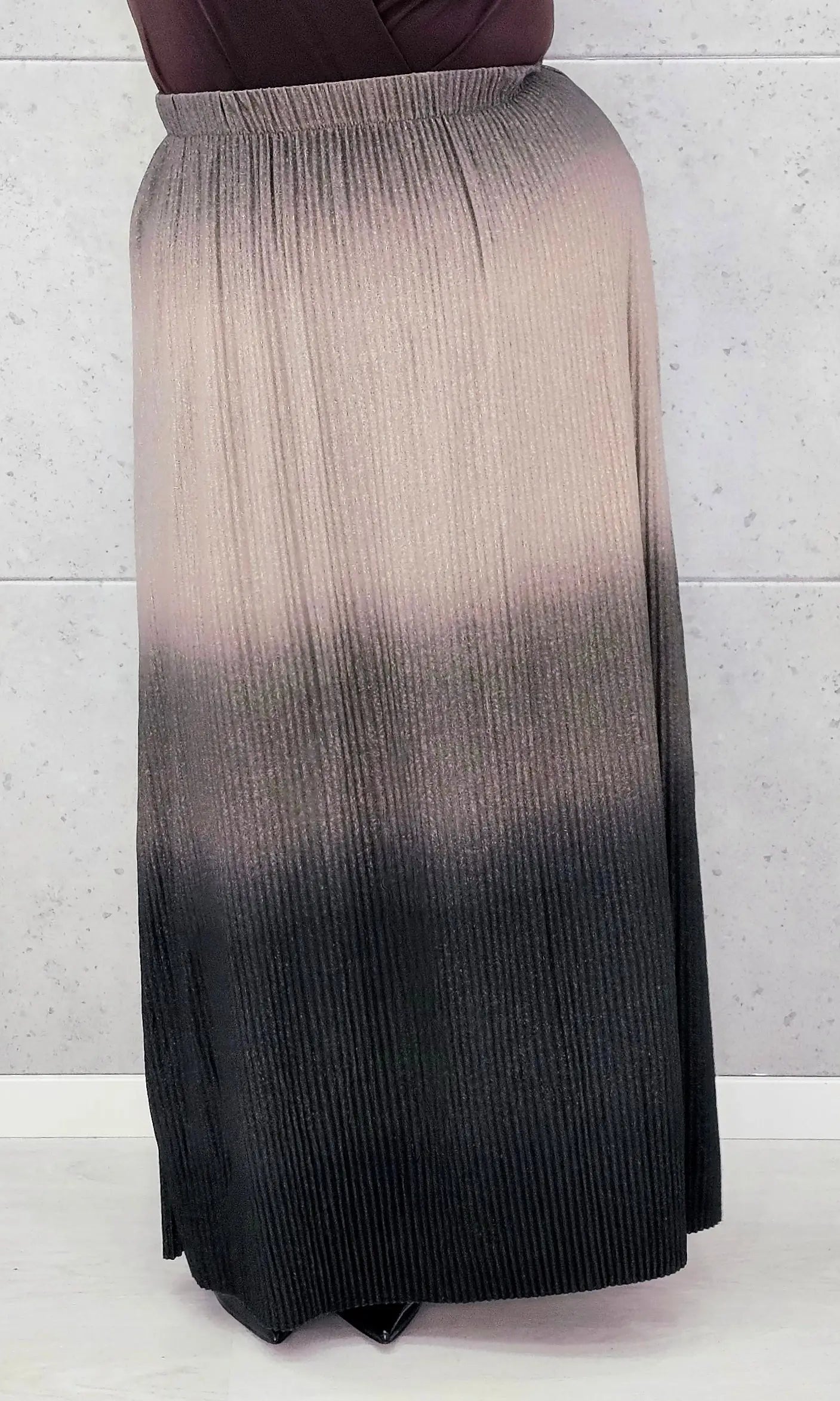 Plisowana spódnica maxi ombre plus size Stylowa XL