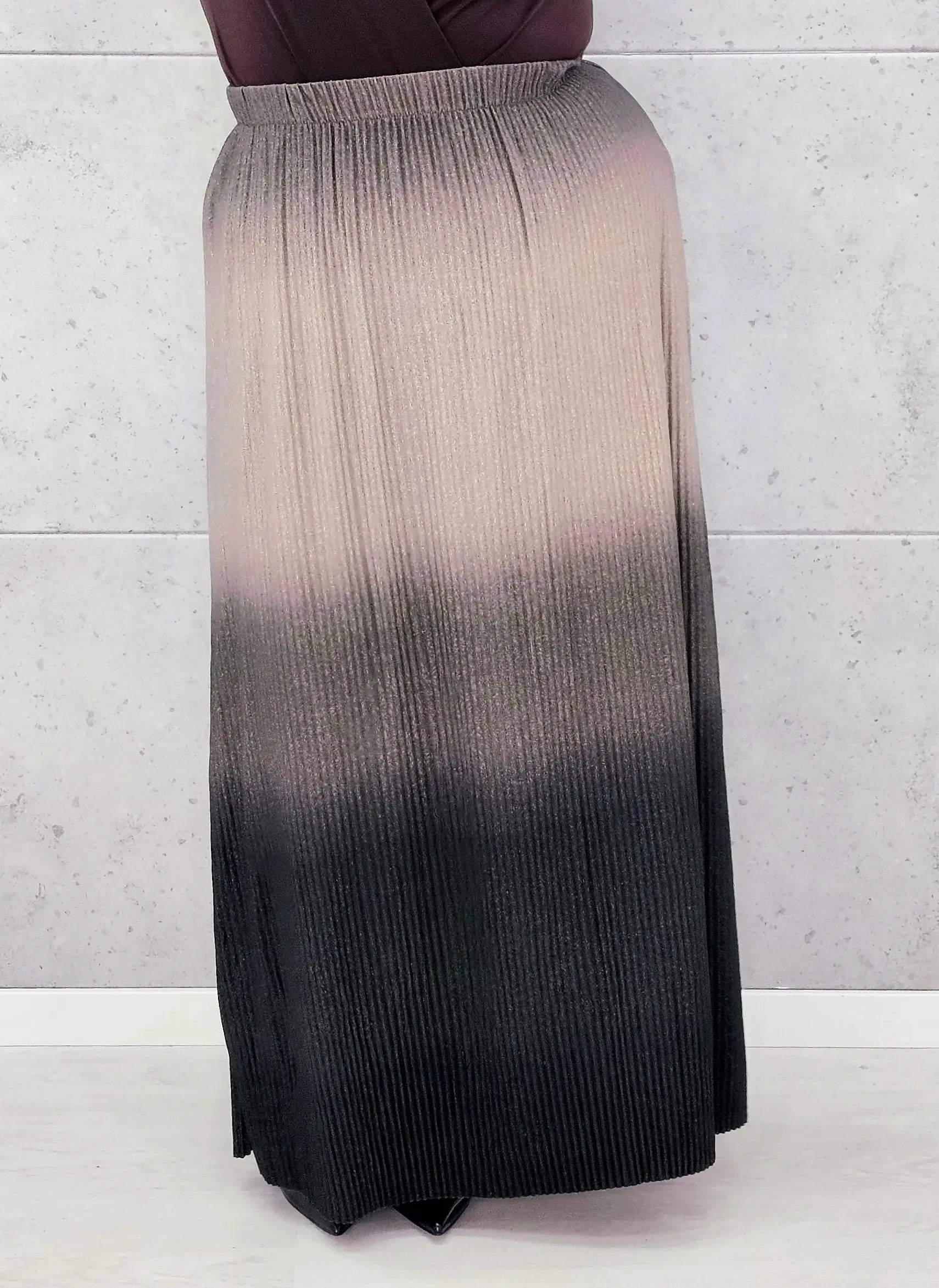 Plisowana spódnica maxi ombre plus size Stylowa XL