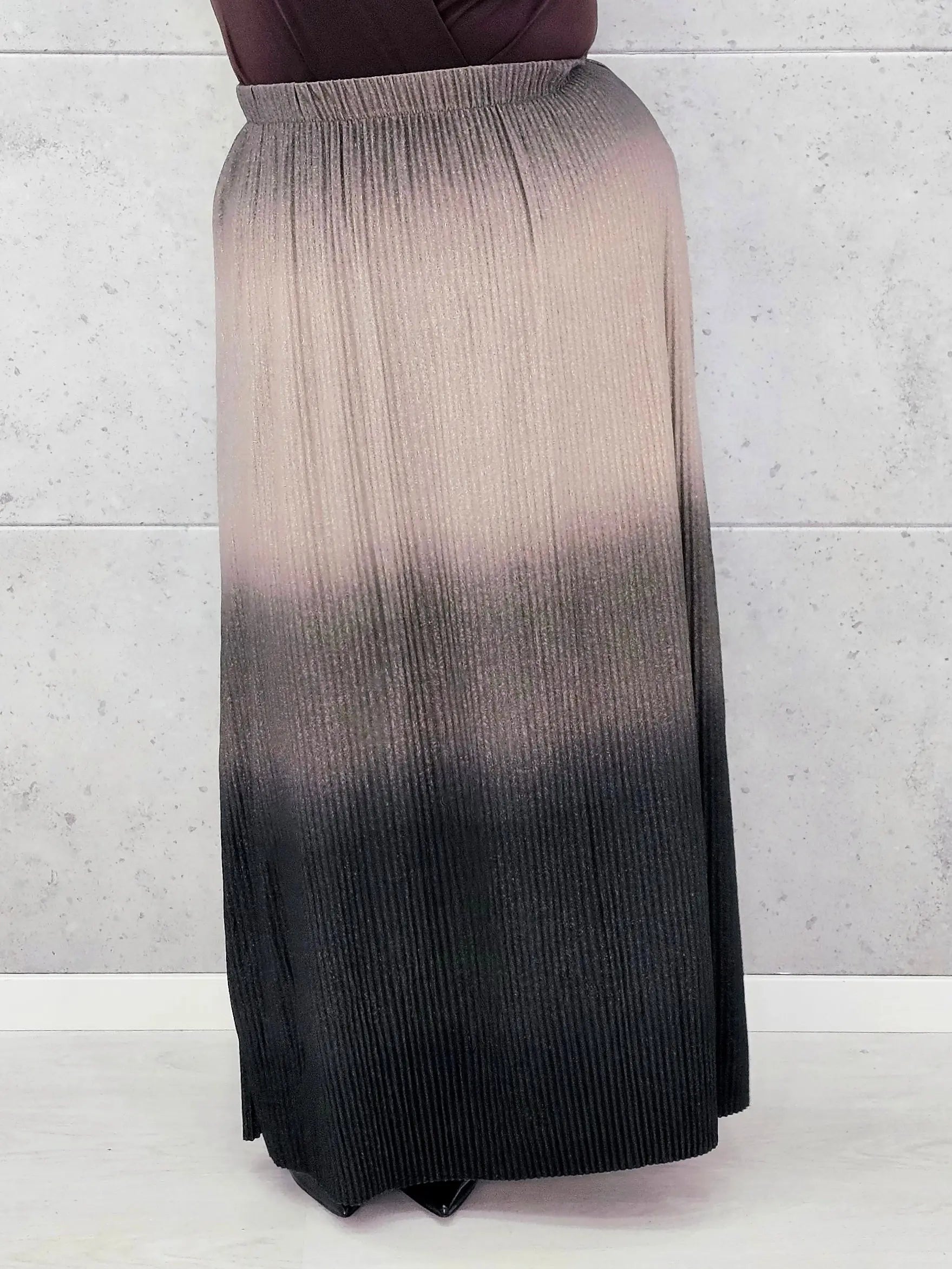 Plisowana spódnica maxi ombre plus size Stylowa XL