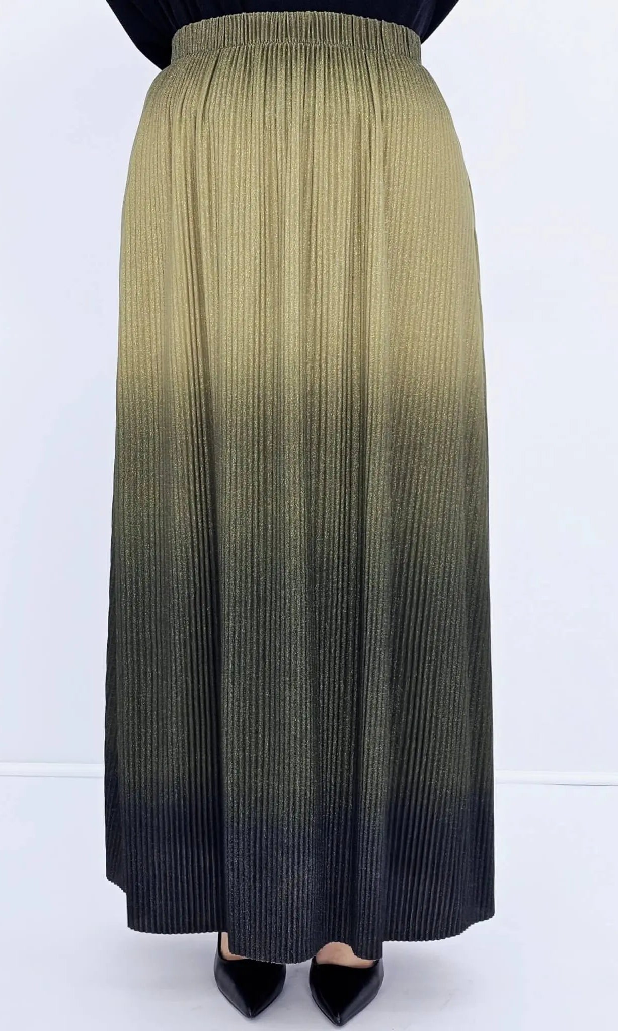 Plisowana spódnica ombre - zielona Stylowa XL