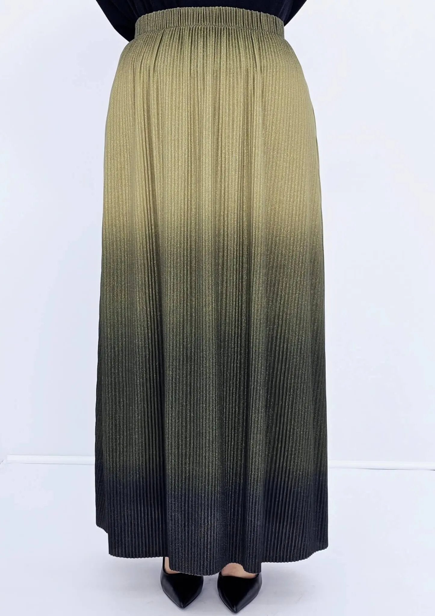 Plisowana spódnica ombre - zielona Stylowa XL