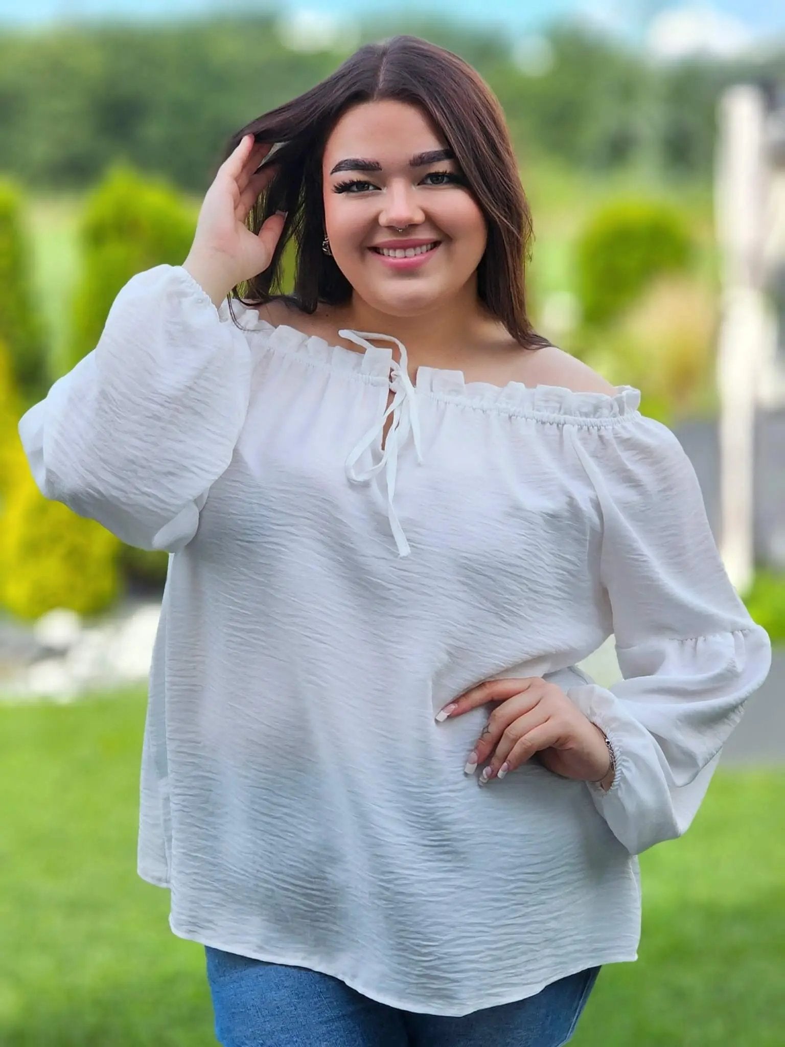 Romantyczna bluzka hiszpanka Stylowa XL