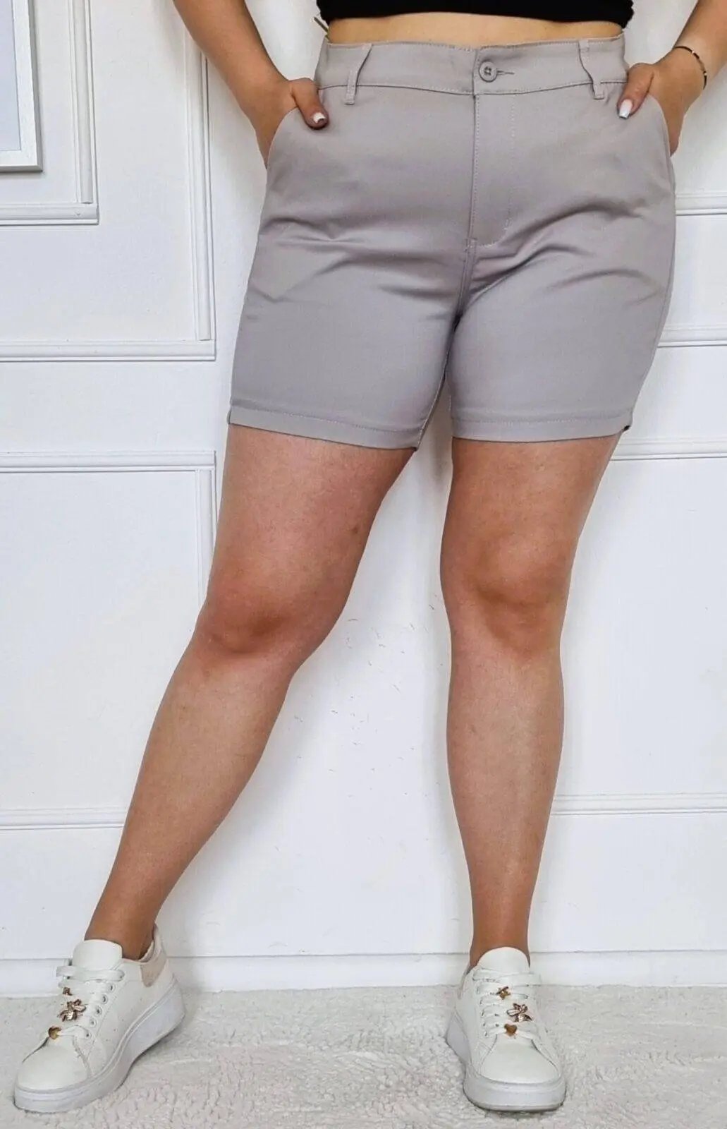 Spodenki z paskiem - różne rozmiary SZARY Stylowa XL