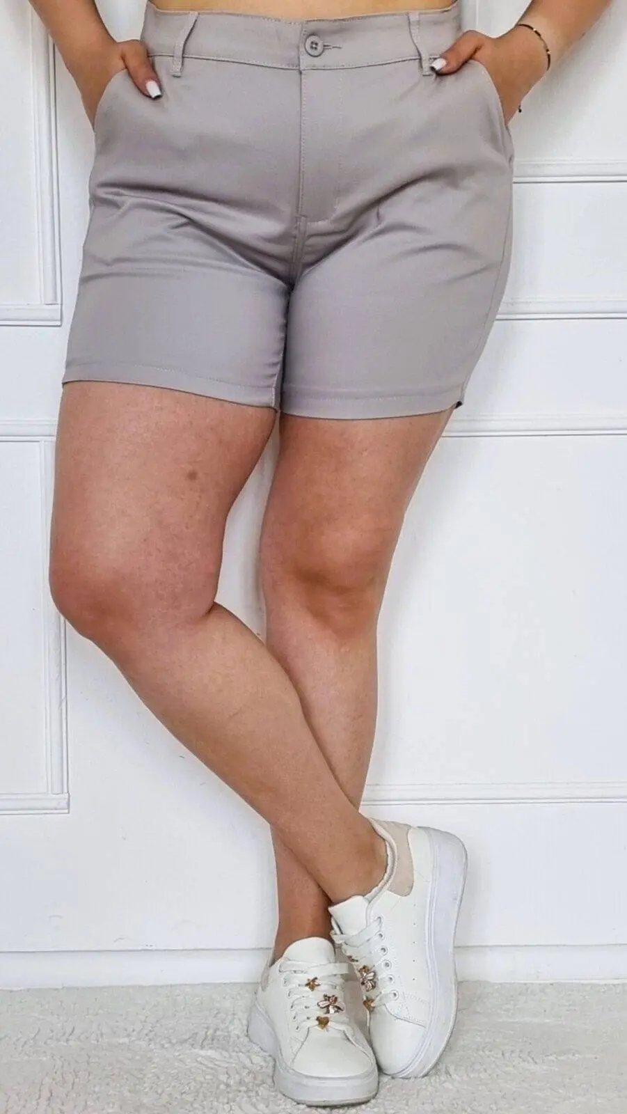 Spodenki z paskiem - różne rozmiary SZARY Stylowa XL