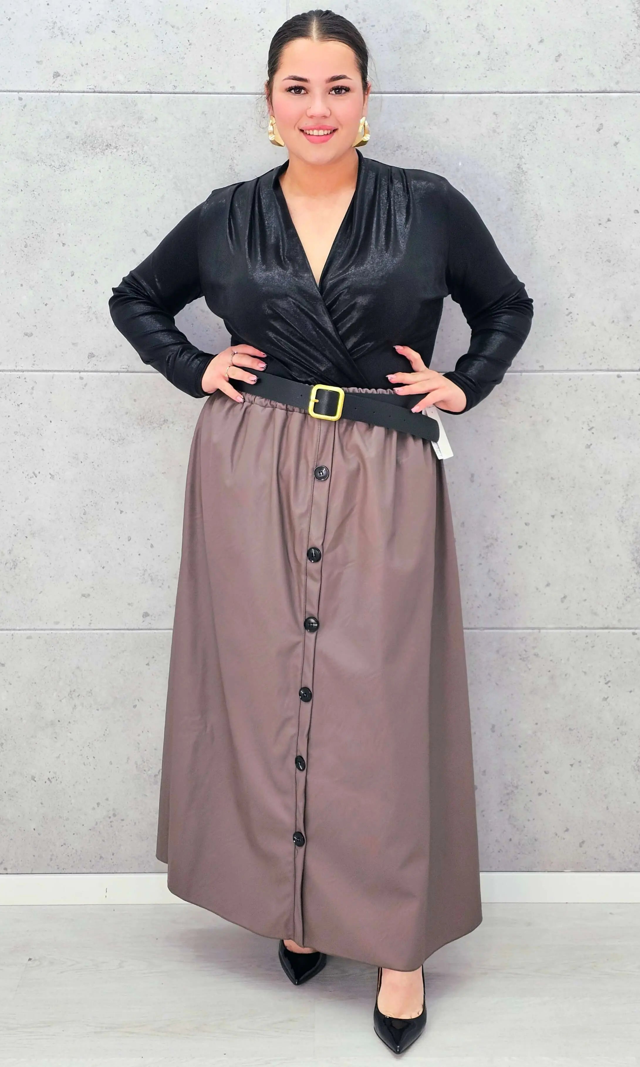 Spódnica Plus Size z Ekoskóry StylowaXL – Styl, Komfort i Kobiecy Detal dla Kobiet XXL Stylowa XL