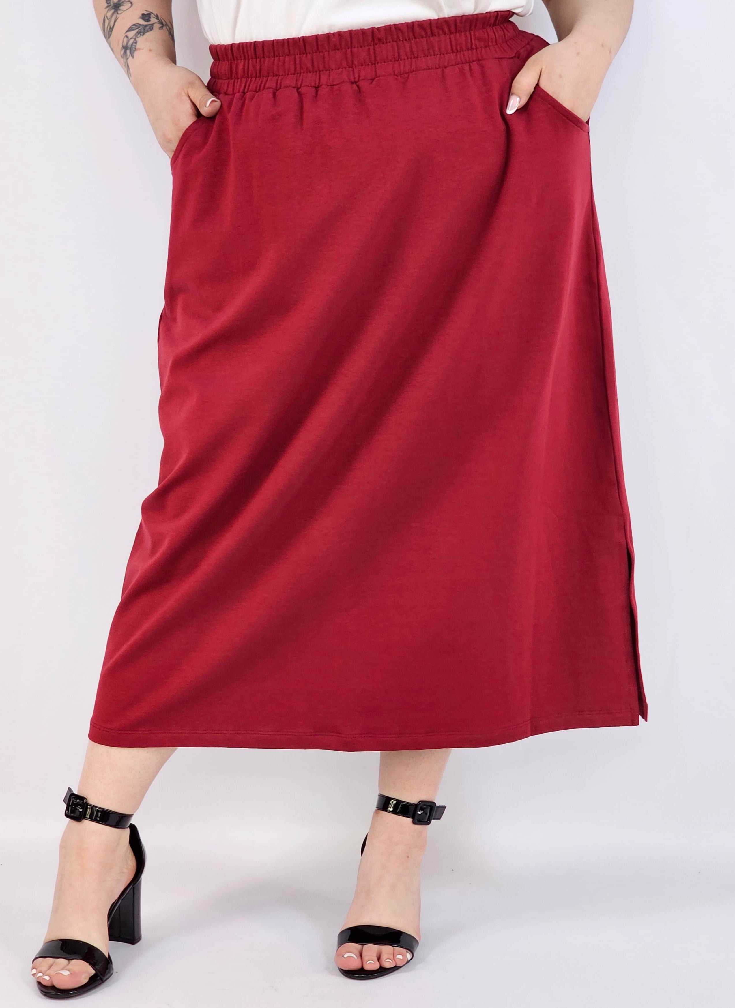 Spódnica midi plus size z kieszeniami – stylowa, wygodna i kobieca Stylowa XL