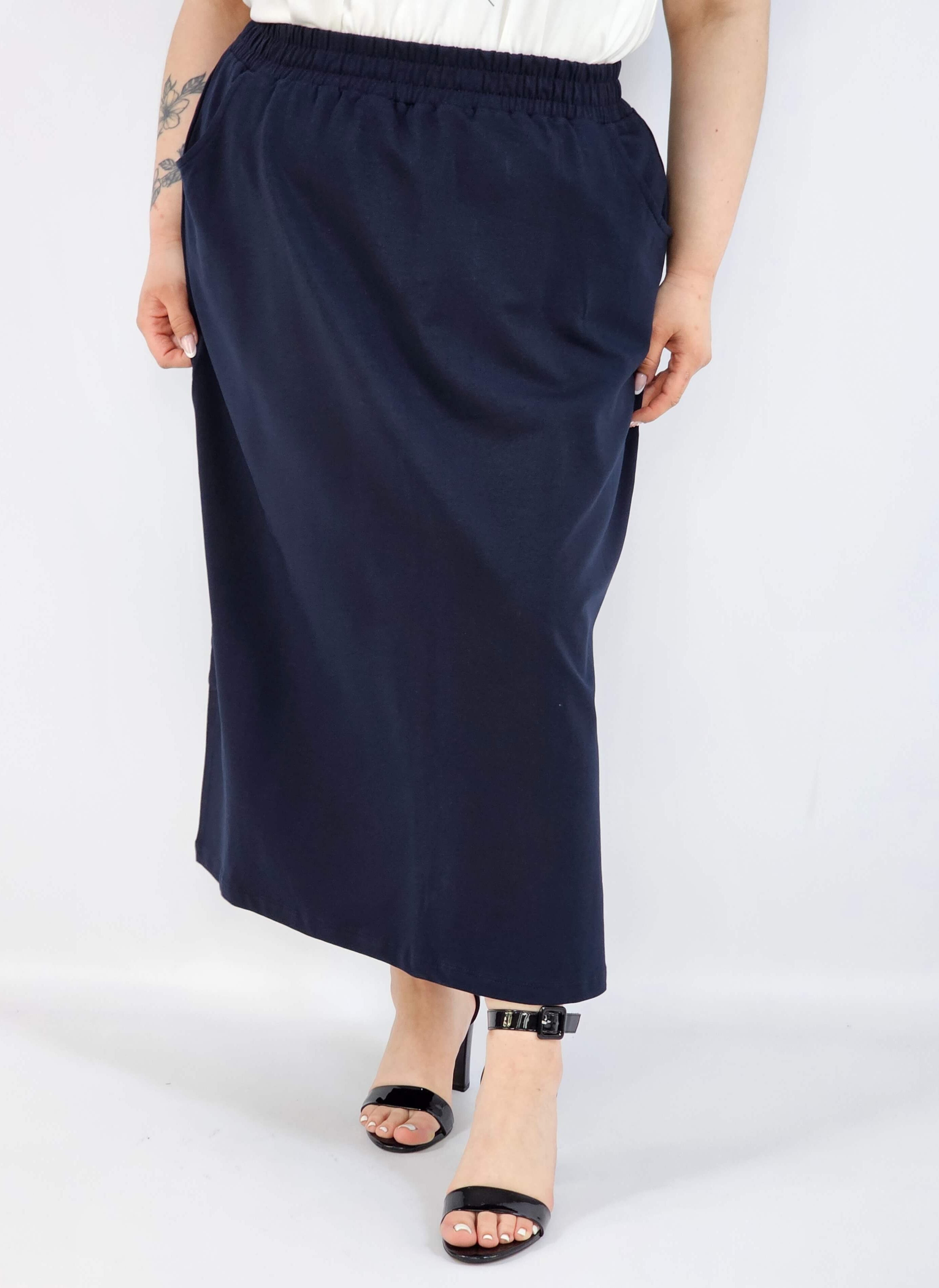 Spódnica midi plus size z kieszeniami – stylowa, wygodna i kobieca Stylowa XL