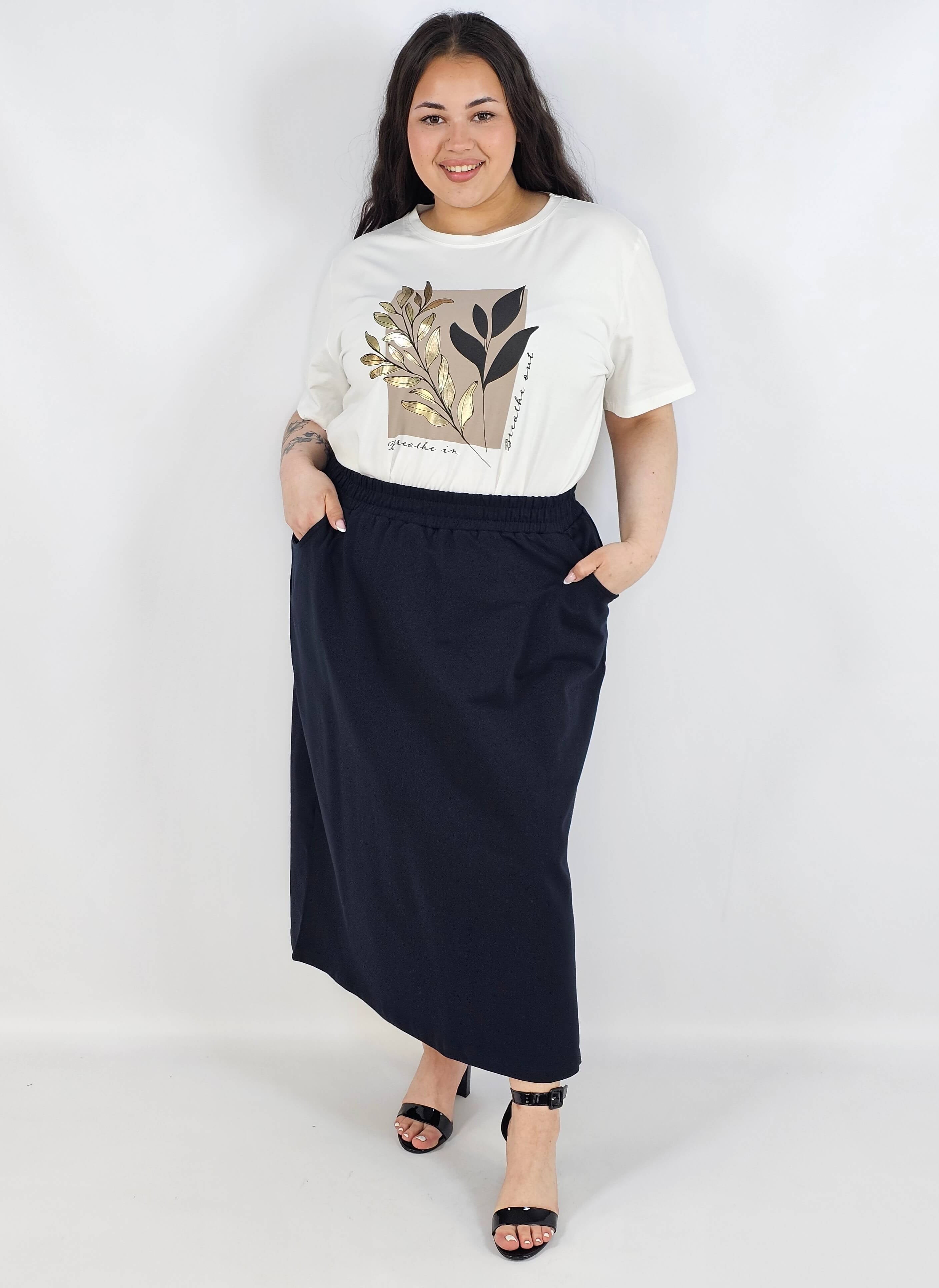 Spódnica midi plus size z kieszeniami – stylowa, wygodna i kobieca Stylowa XL