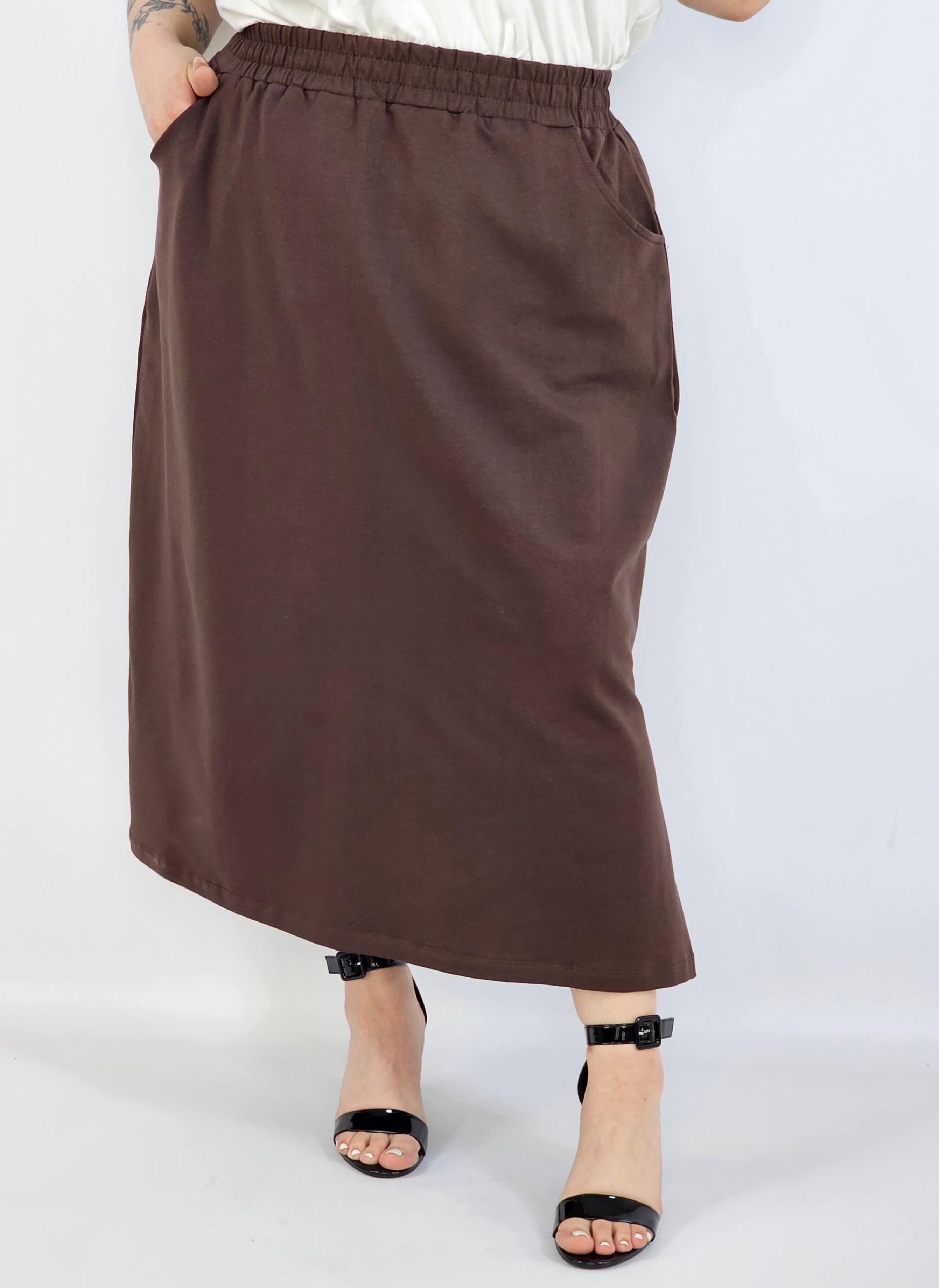 Spódnica midi plus size z kieszeniami – stylowa, wygodna i kobieca Stylowa XL