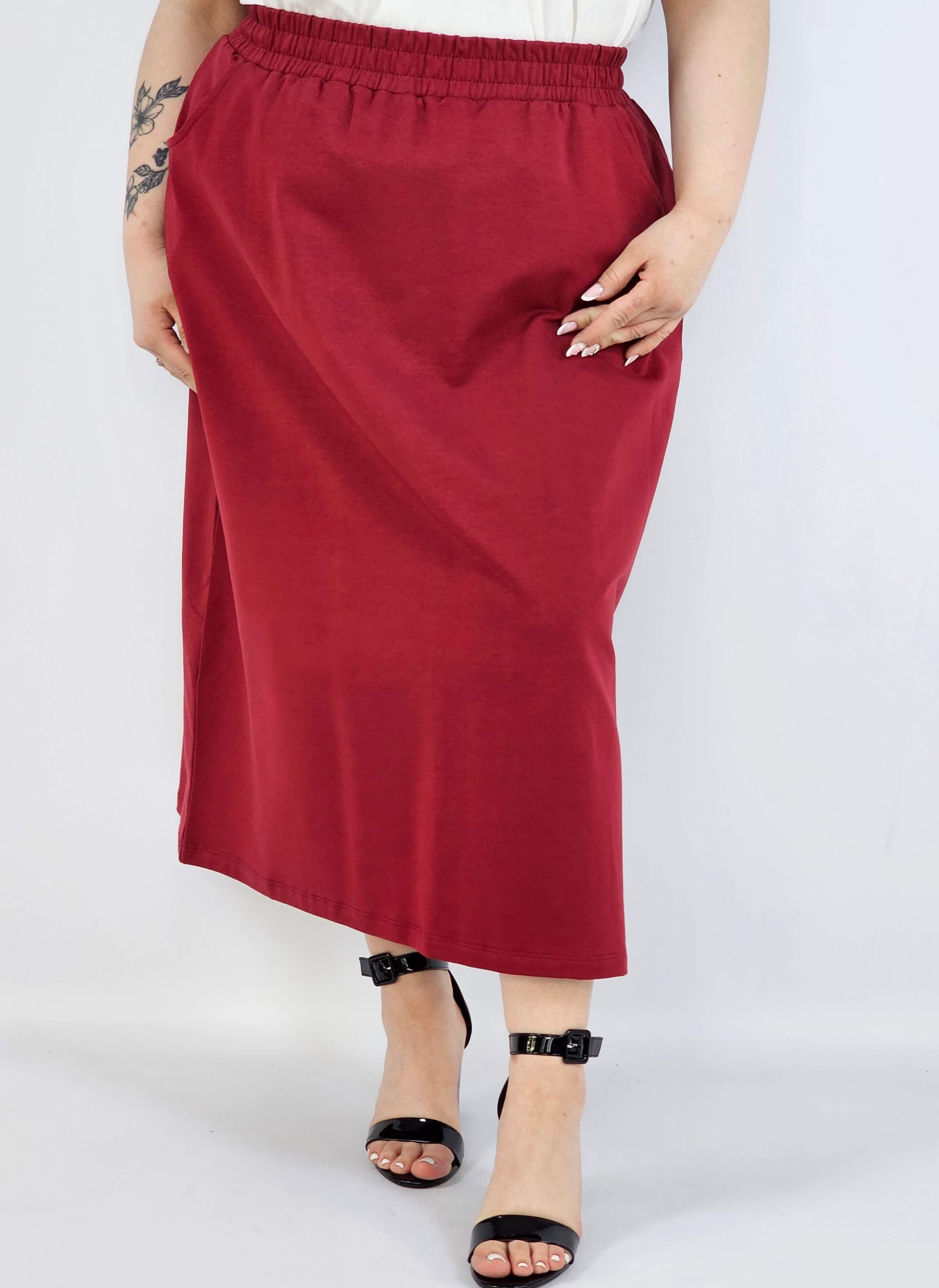 Spódnica midi plus size z kieszeniami – stylowa, wygodna i kobieca Stylowa XL