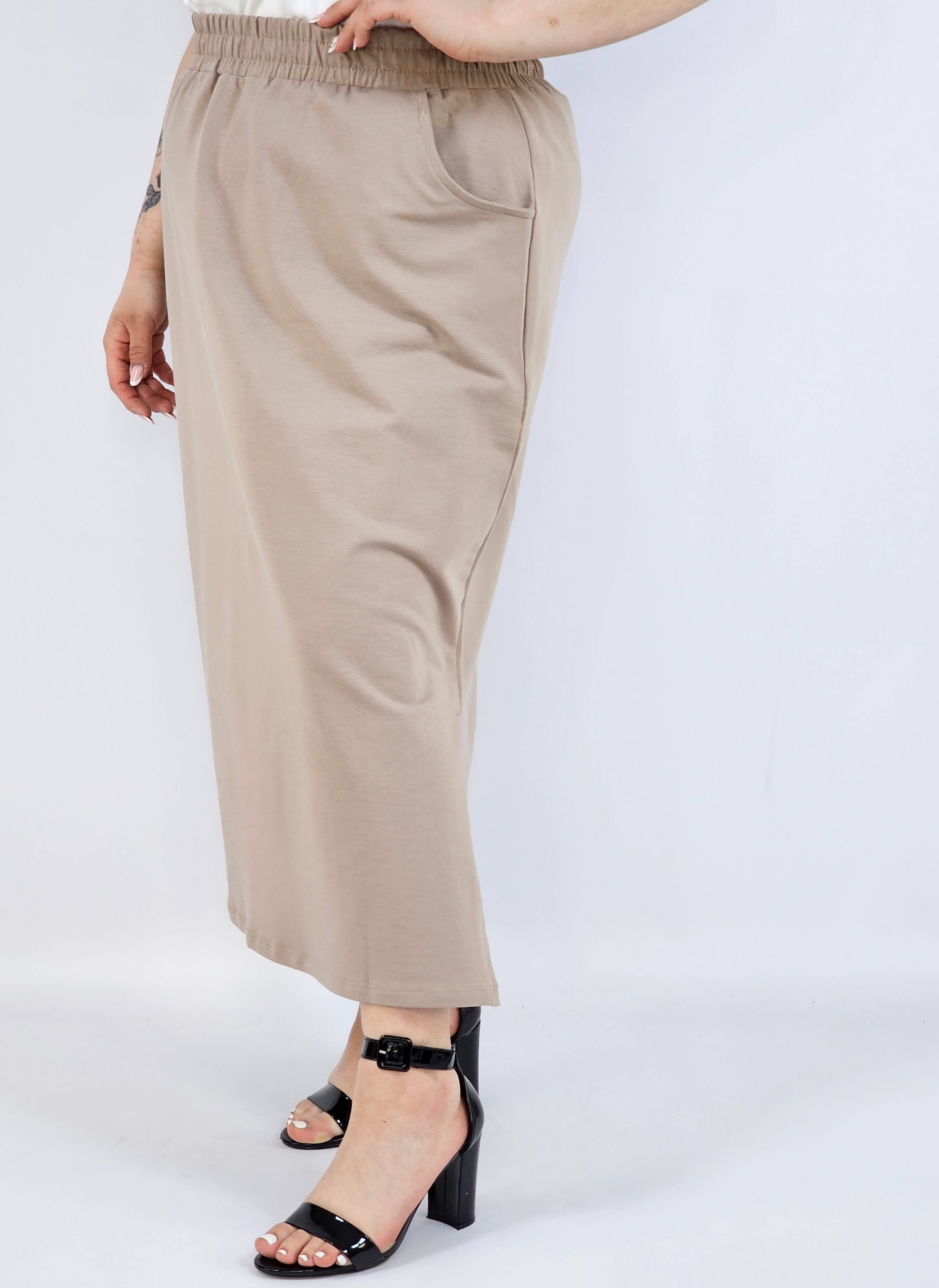 Spódnica midi plus size z kieszeniami – stylowa, wygodna i kobieca Stylowa XL