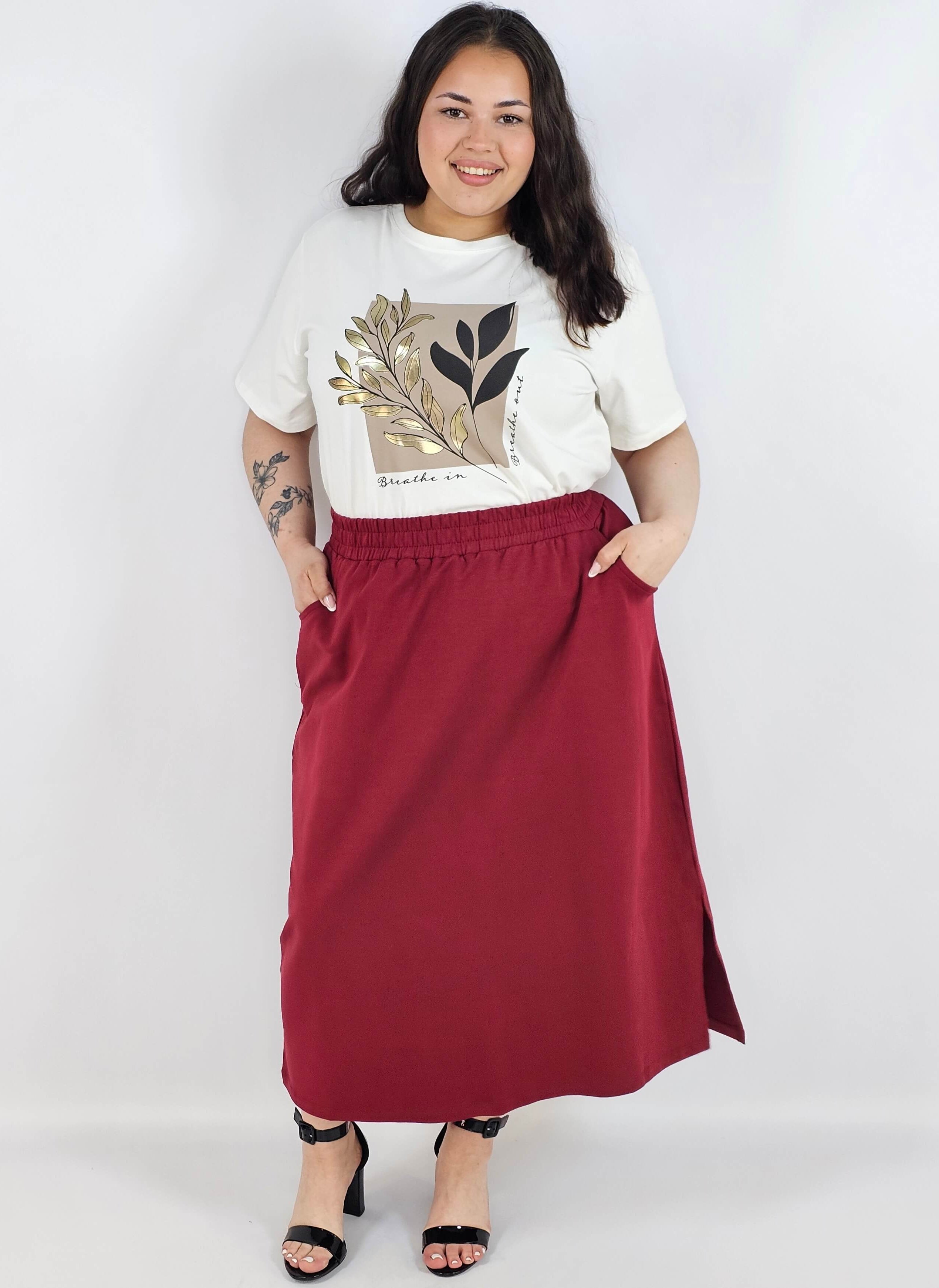 Spódnica midi plus size z kieszeniami – stylowa, wygodna i kobieca Stylowa XL