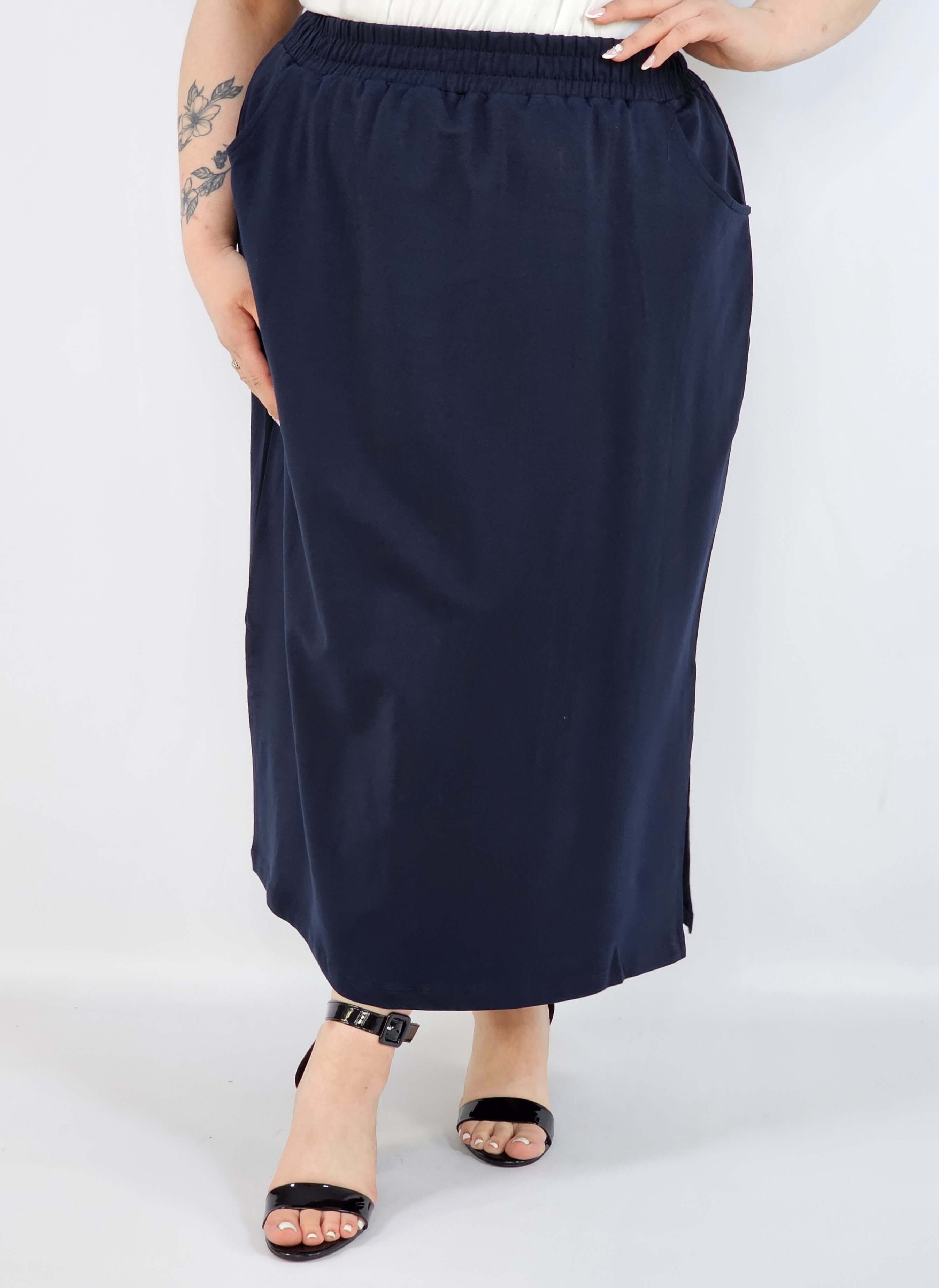 Spódnica midi plus size z kieszeniami – stylowa, wygodna i kobieca Stylowa XL