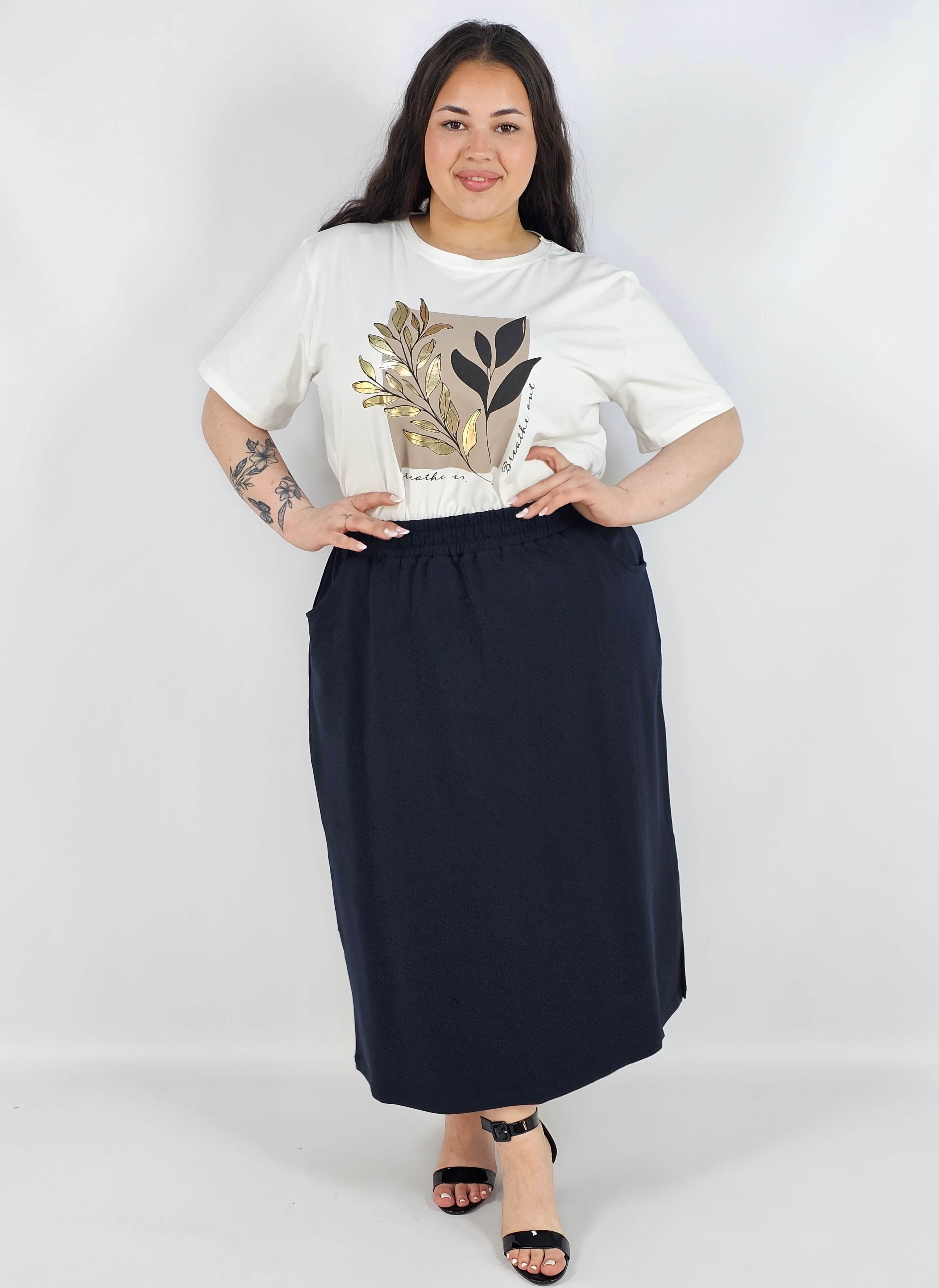 Spódnica midi plus size z kieszeniami – stylowa, wygodna i kobieca Stylowa XL