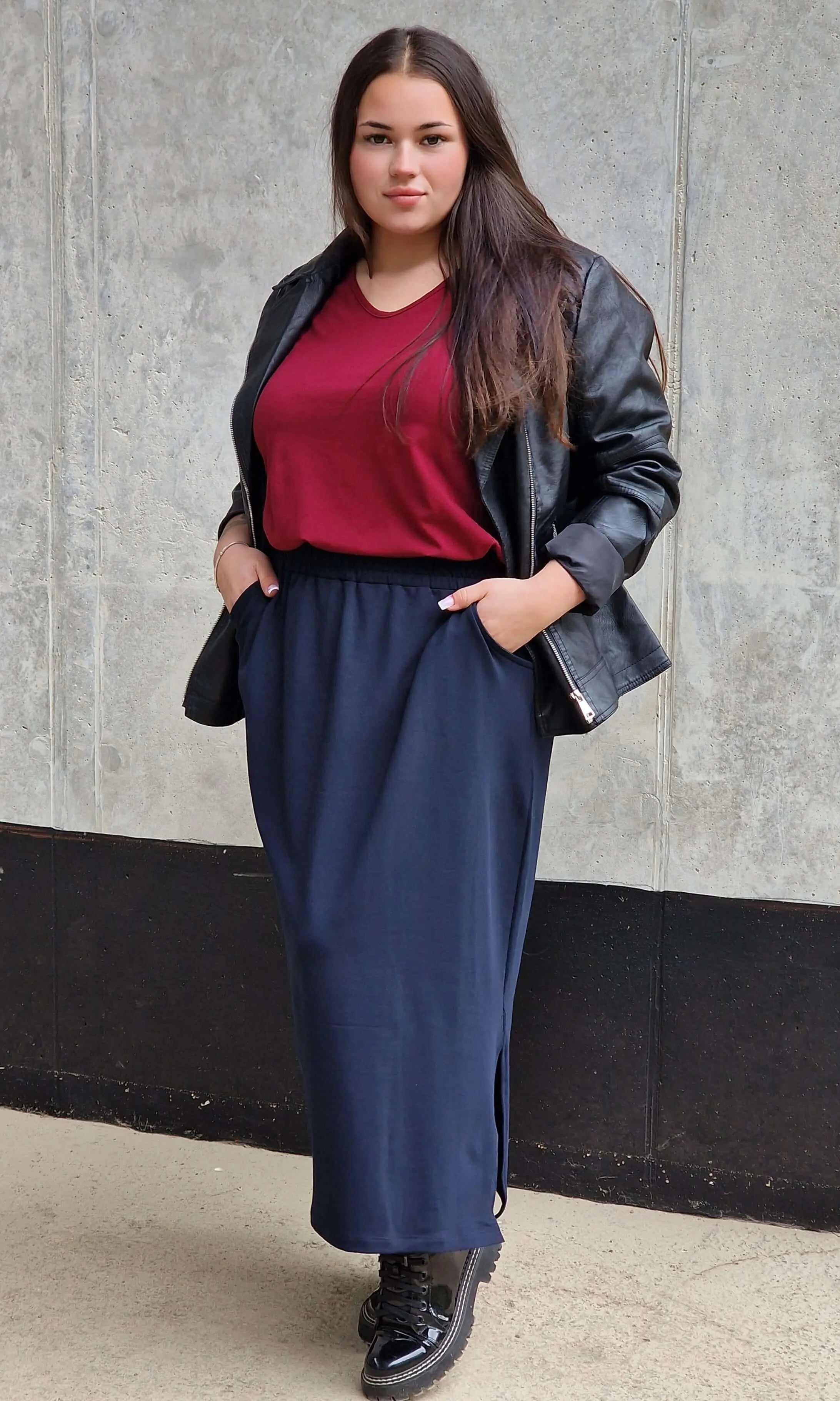 Spódnica midi plus size z kieszeniami – stylowa, wygodna i kobieca Stylowa XL