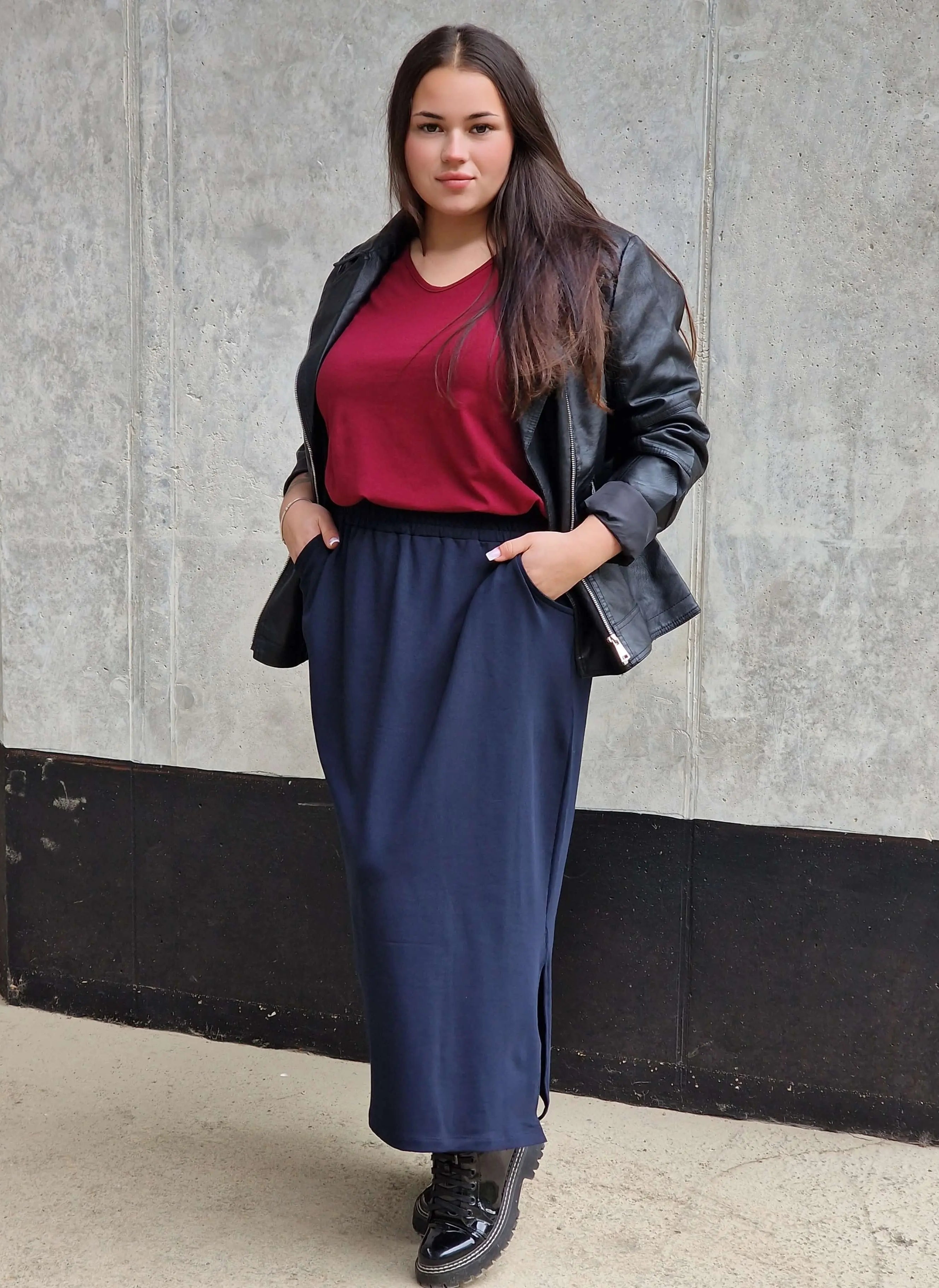 Spódnica midi plus size z kieszeniami – stylowa, wygodna i kobieca Stylowa XL