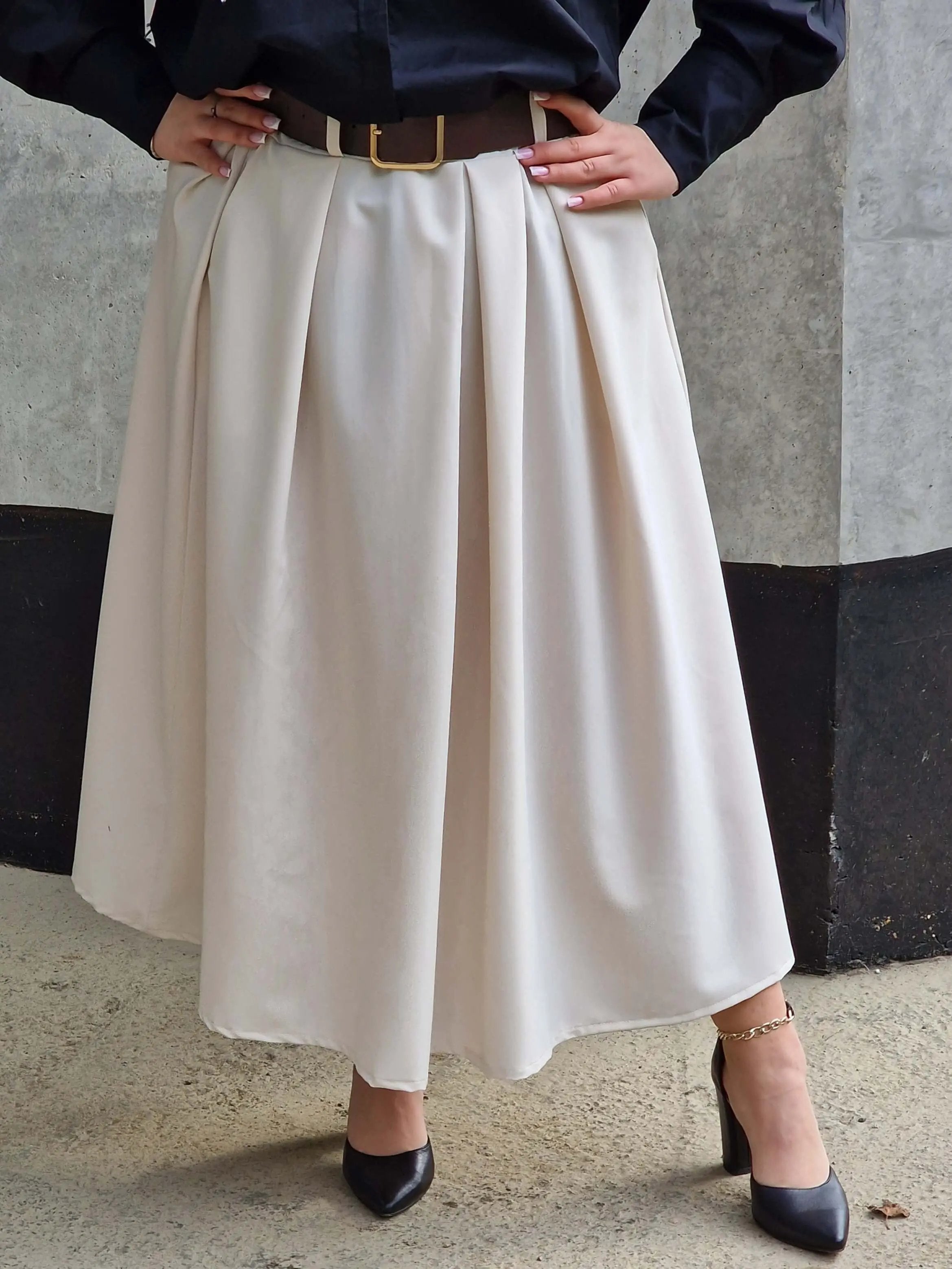 Spódnica midi z paskiem Stylowa XL