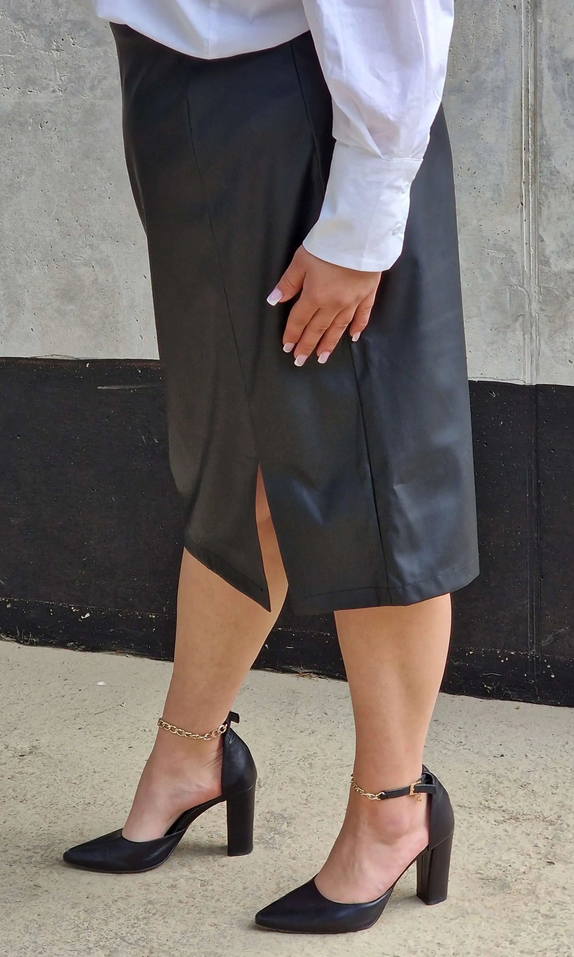 Spódnica ołówkowa z eco skóry POLSKI PRODUKT - rozmiary Stylowa XL