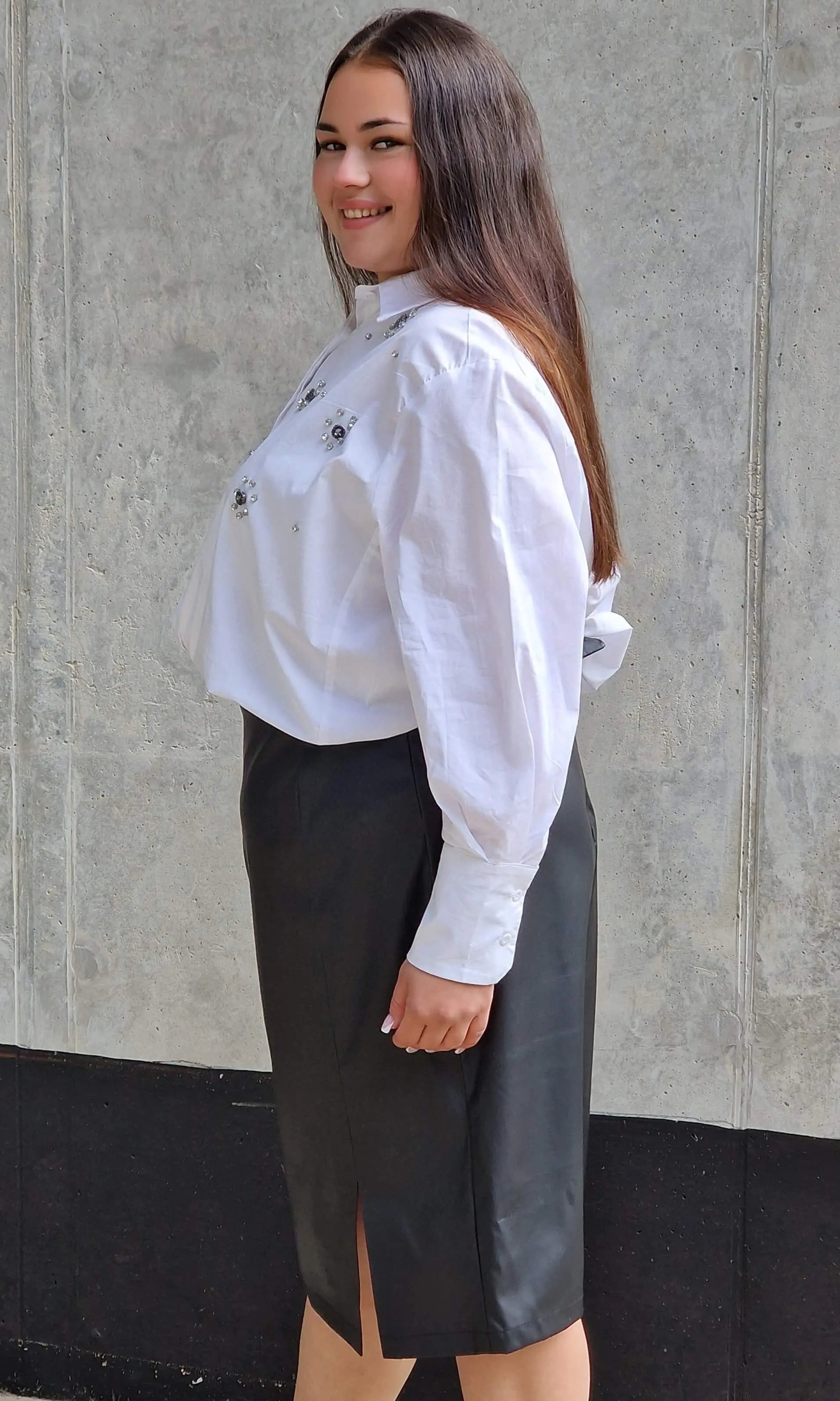 Spódnica ołówkowa z eco skóry POLSKI PRODUKT - rozmiary Stylowa XL