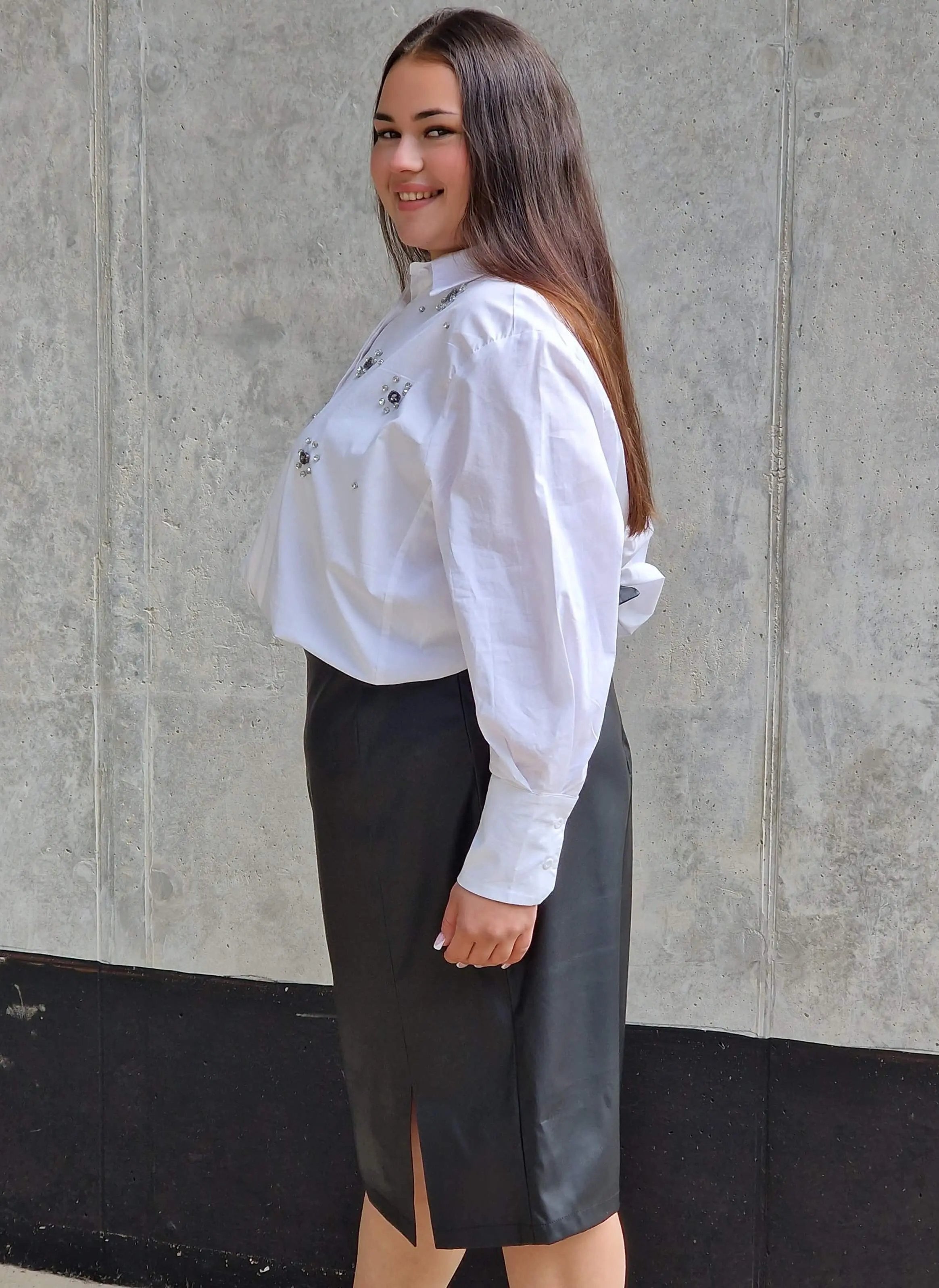 Spódnica ołówkowa z eco skóry POLSKI PRODUKT - rozmiary Stylowa XL