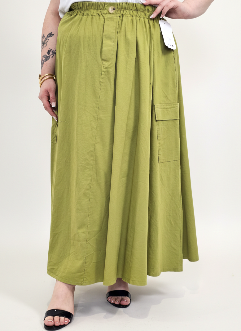 Spódnica plus size długa z gumką i kieszeniami – modna spódnica damska XXL Stylowa XL