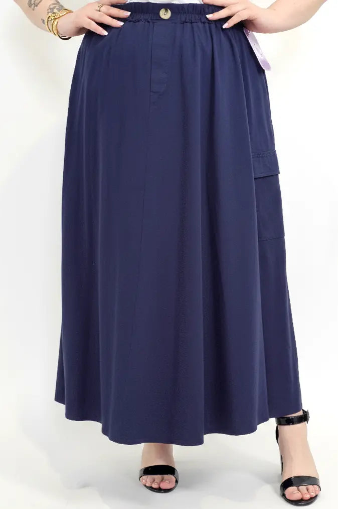 Spódnica plus size długa z gumką i kieszeniami – modna spódnica damska XXL Stylowa XL