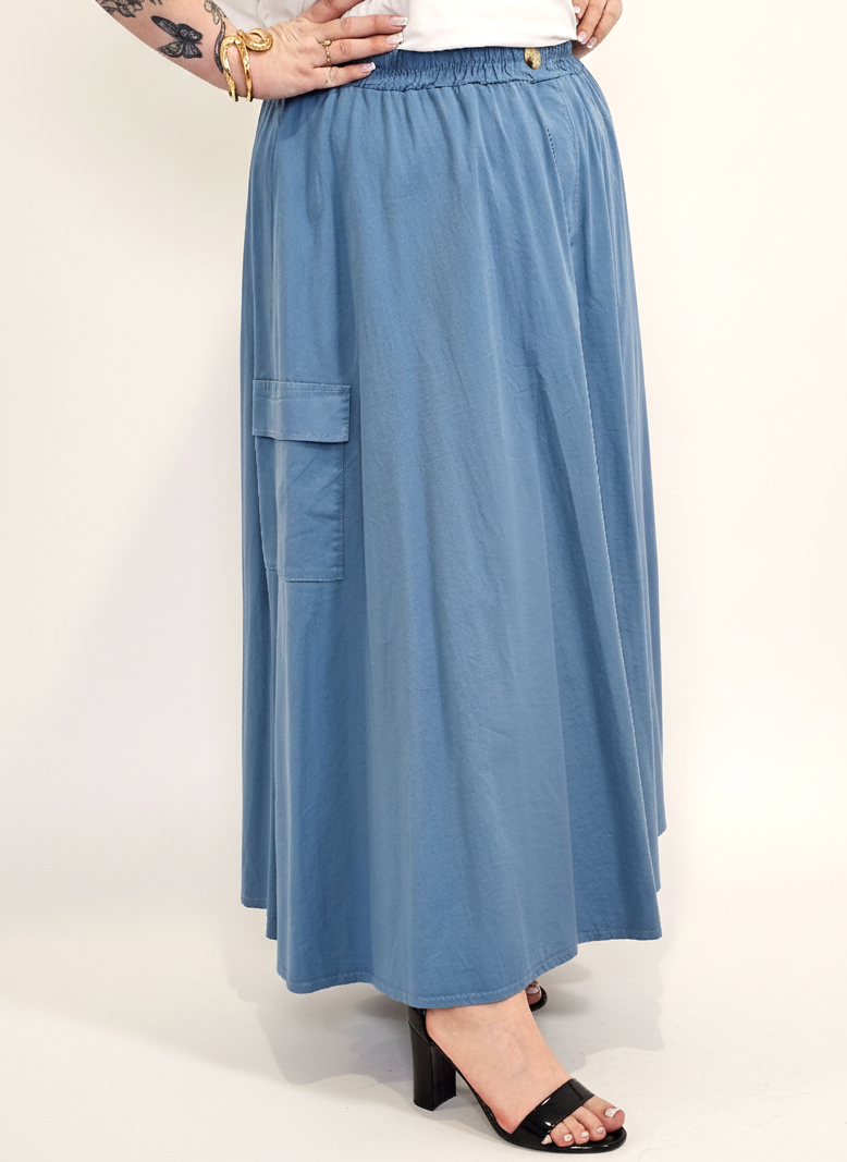 Spódnica plus size długa z gumką i kieszeniami – modna spódnica damska XXL Stylowa XL